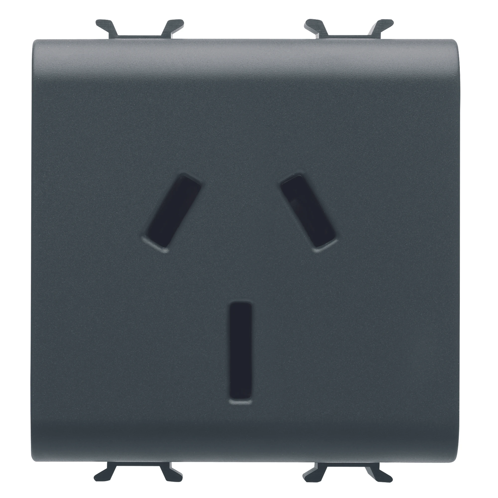 GEWISS GW12307 AUSTRALIAN STANDARD SOCKET-OUTLET 250V ac - 2P+E 15A - 2 MODULES - SATIN BLACK - CHORUSMART (img_001)
