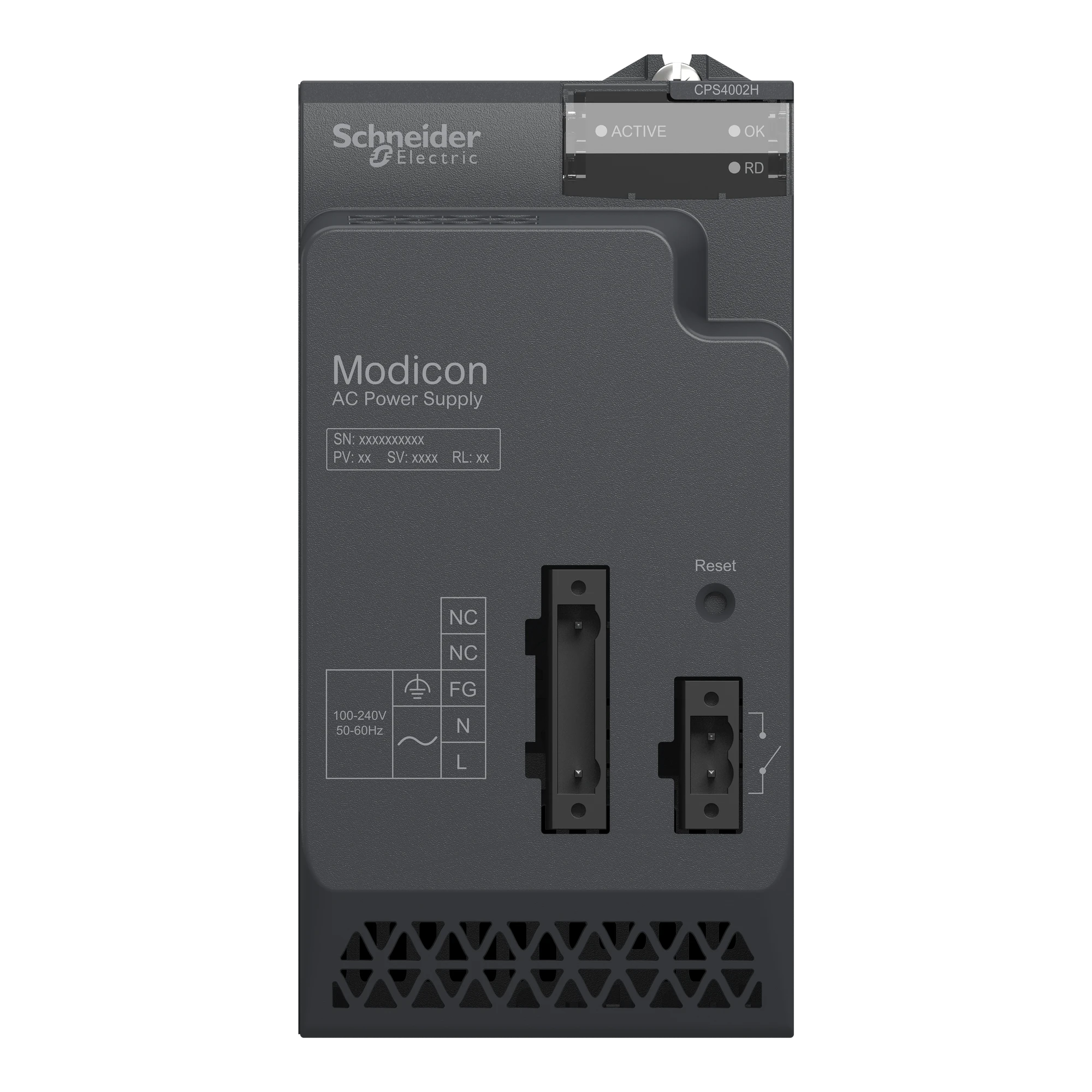 Schneider Electric BMXCPS4002H X80 Power Supply, 100-240V AC, for redundant architecture, robust design (img_003)