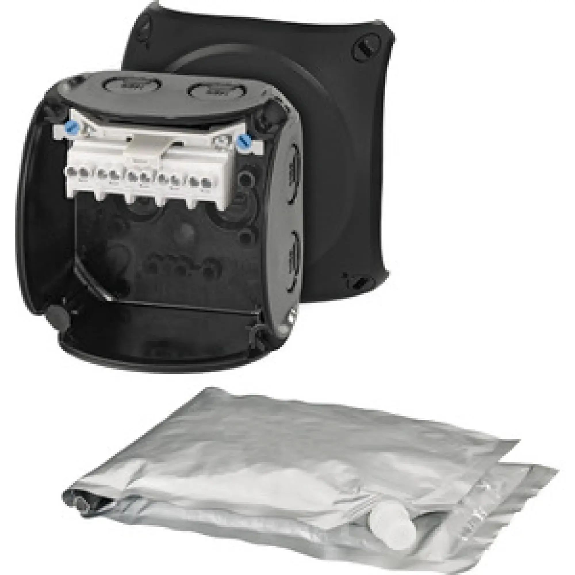 Hensel 62000098 Kabelabzweigkasten 1,5-2,5 qmm, 3phasig, 4 qmm 1phasig, 5polig, schwarz WP 0202 B (img_001)