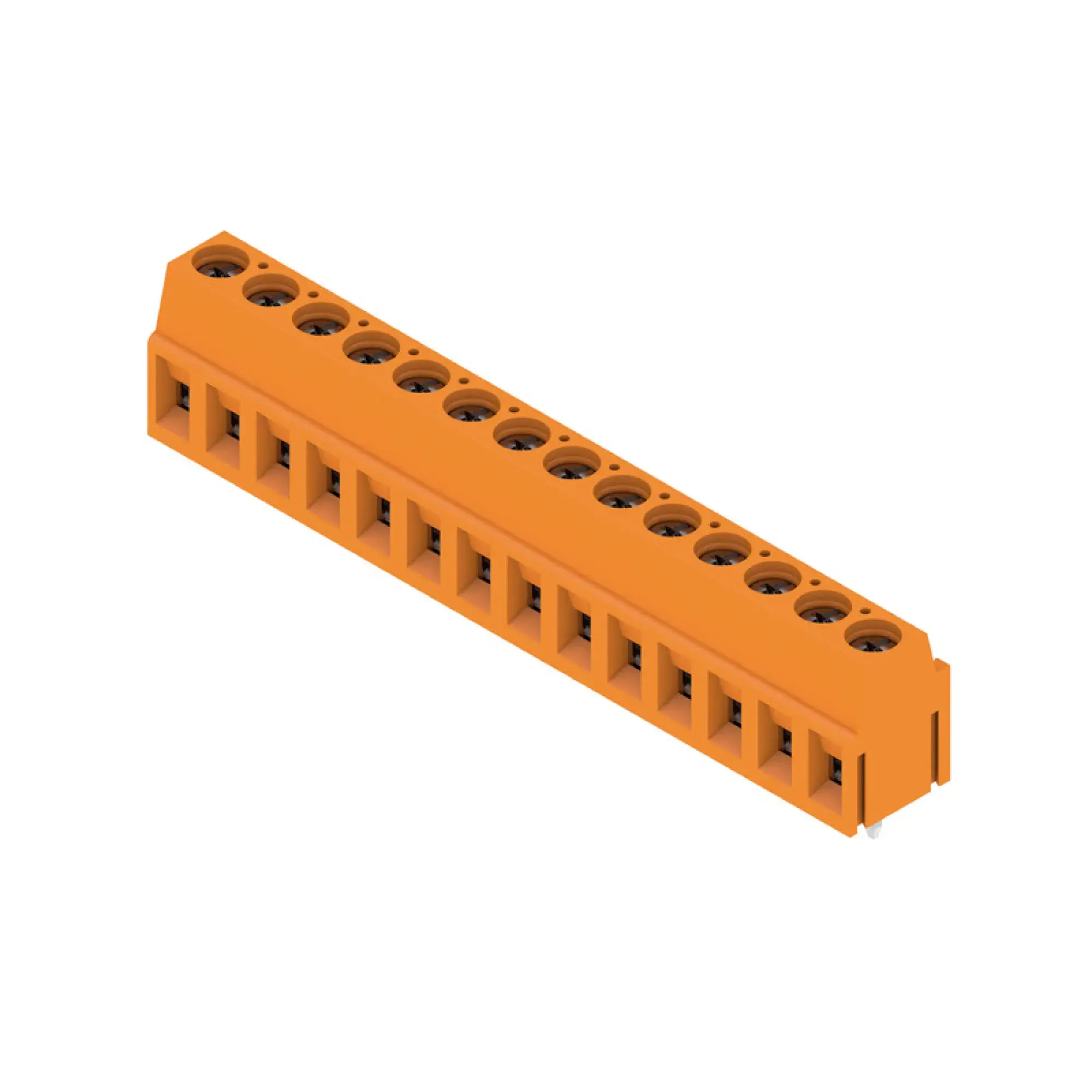 Weidmüller 1234070000 PCB terminal, 320 V, 17.5 A, Pitch in mm: 5.00, 2.5 mm², Number of poles: 14, Clamping yoke connection, THT solder connection, 90°, Box (img_001)