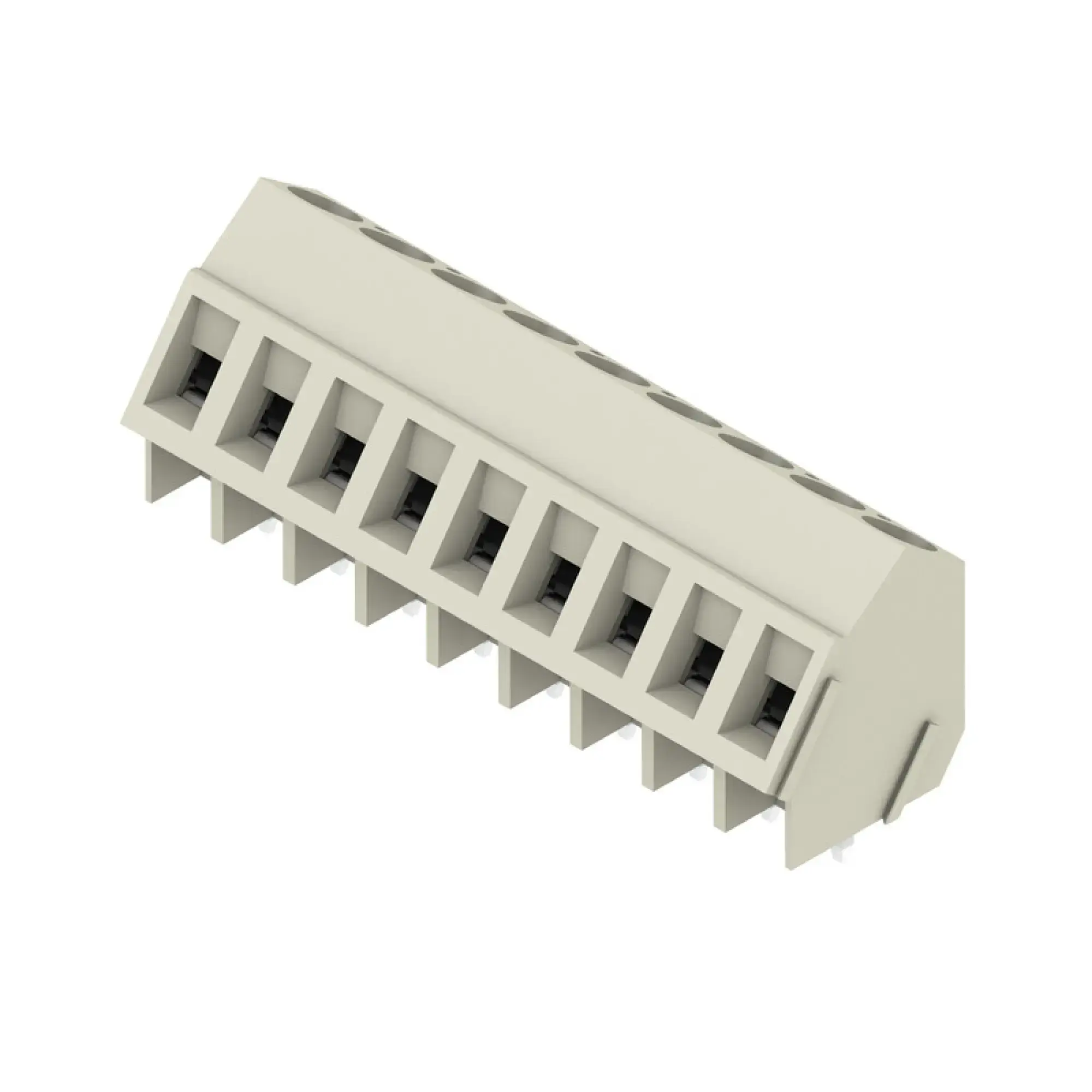 Weidmüller 1913510000 PCB terminal, 320 V, 17.5 A, Pitch in mm: 5.00, 2.5 mm², Number of poles: 9, Clamping yoke connection, THT solder connection, 135°, Box (img_001) Weidmüller 1913510000 PCB terminal, 320 V, 17.5 A, Pitch in mm: 5.00, 2.5 mm², Number of poles: 9, Clamping yoke connection, THT solder connection, 135°, Box (img_001)