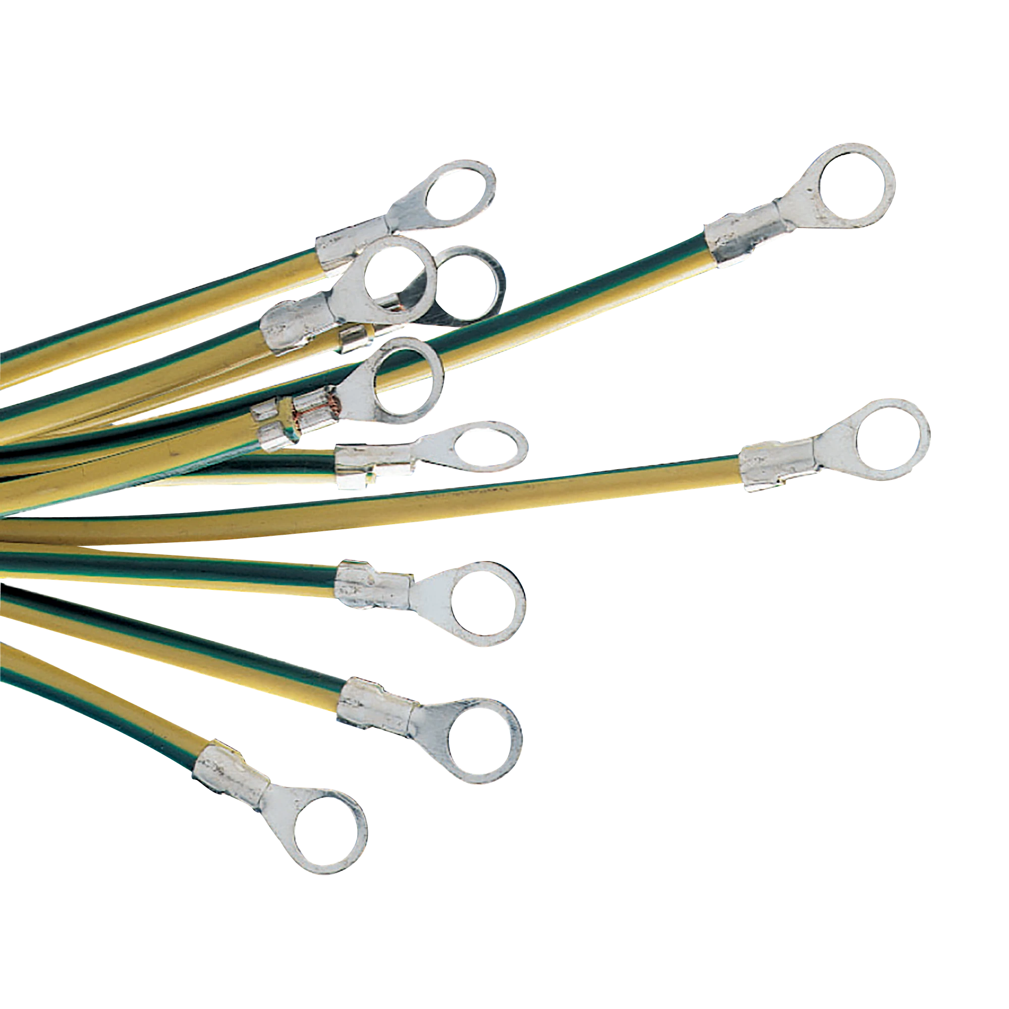 Schneider Electric NSYEL226D6 Grounding strap, Ø 6mm2, length 220mm, eyelet hole 6.4mm. Packaging size: 10. (img_001)