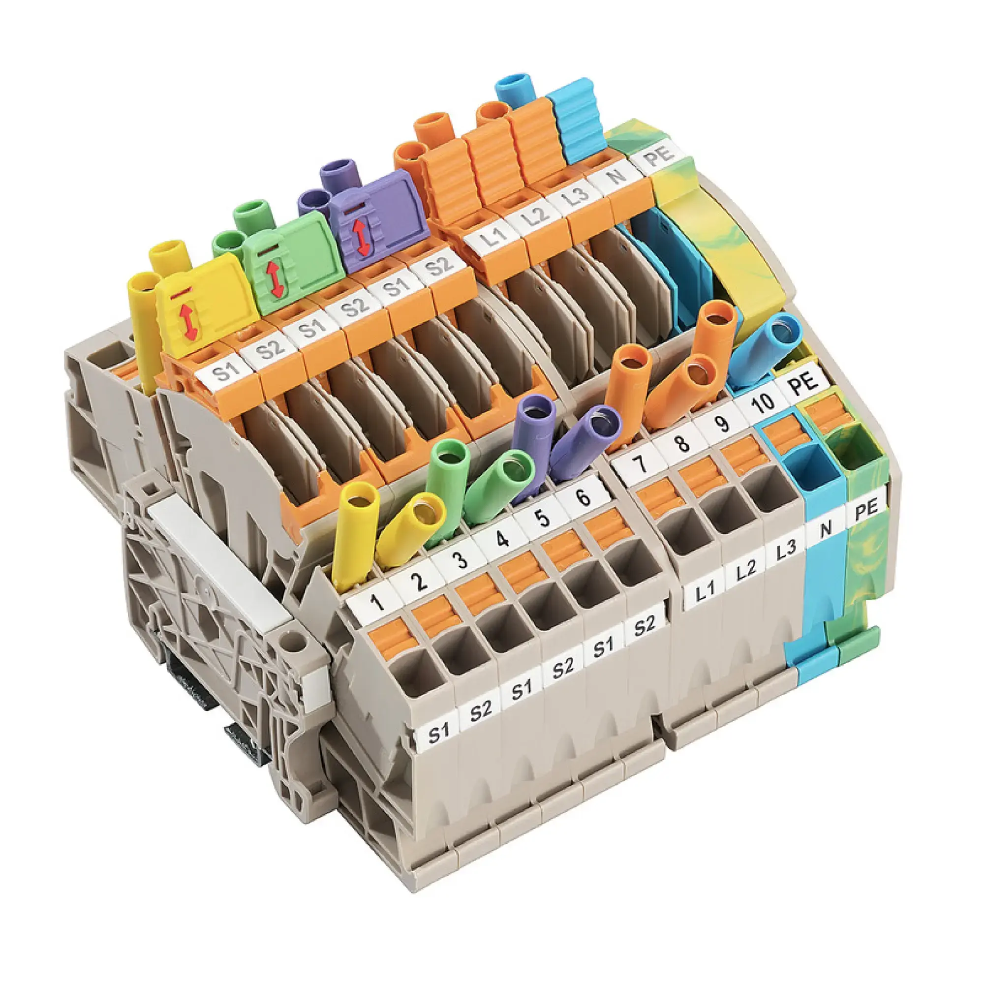 Weidmüller 8000082523 Test-disconnect terminal, dark beige, blue, Green/yellow, 6 mm², 30 A, 500 V, Number of connections: 22, Number of levels: 1 LST_CTVT_3PHASEPEATTB (img_001) Weidmüller 8000082523 Test-disconnect terminal, dark beige, blue, Green/yellow, 6 mm², 30 A, 500 V, Number of connections: 22, Number of levels: 1 LST_CTVT_3PHASEPEATTB (img_001)