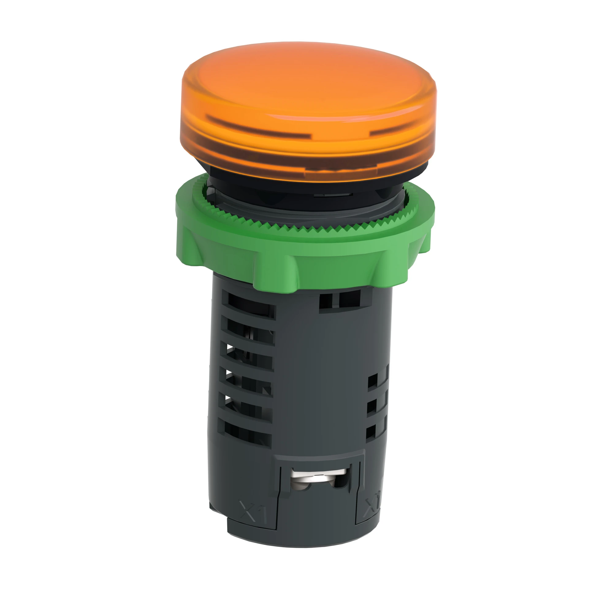 Schneider Electric XB5EVB5 Signal light, Harmony XB5, plastic, monoblock, orange, 22mm, universal LED, smooth dome, 24V ACDC (img_005)