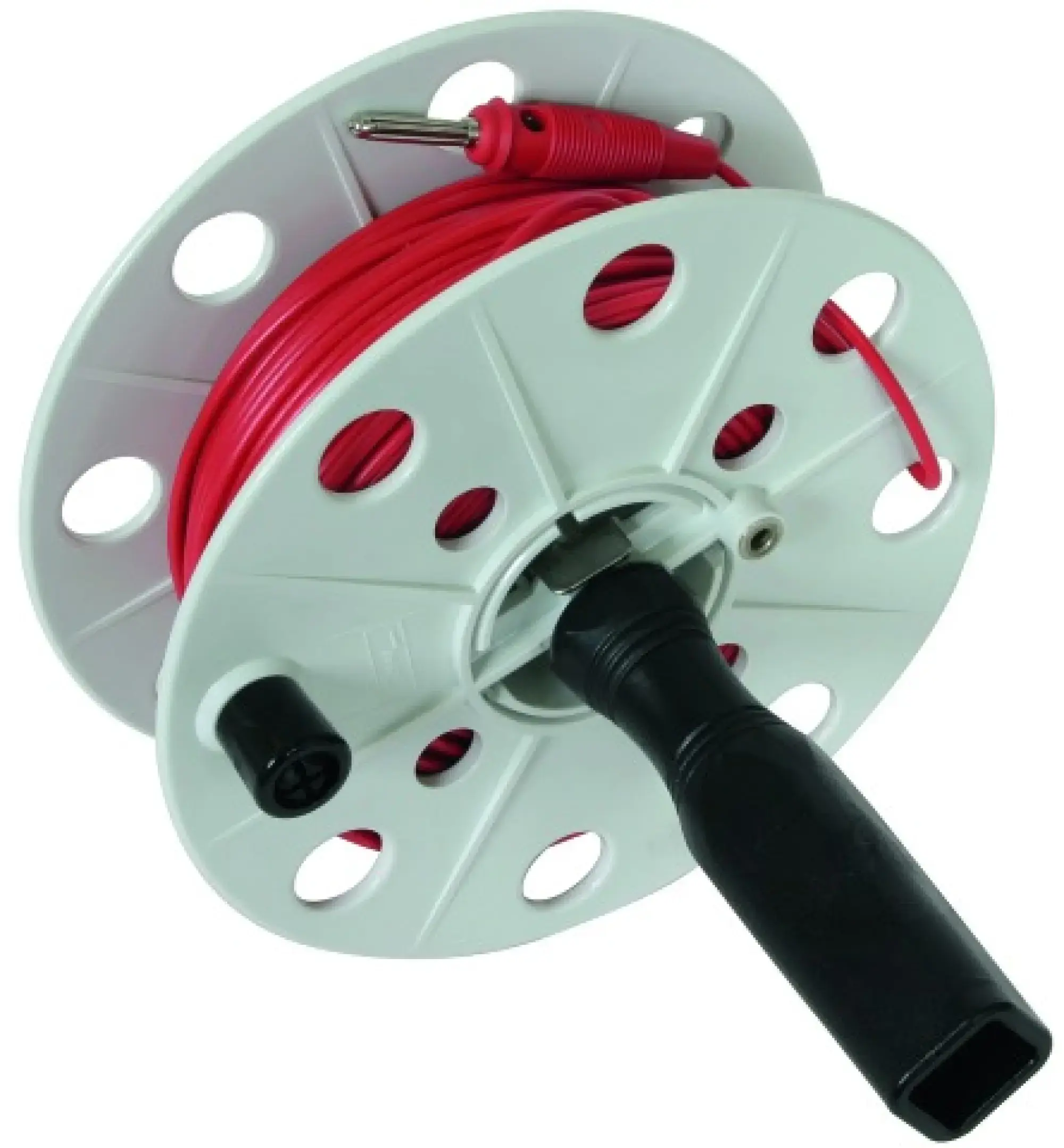 Dehn 585051 Coiler plastic, grey W 40mm w. socket a. 50m wire 0.75mm² red w. split plug (img_003)