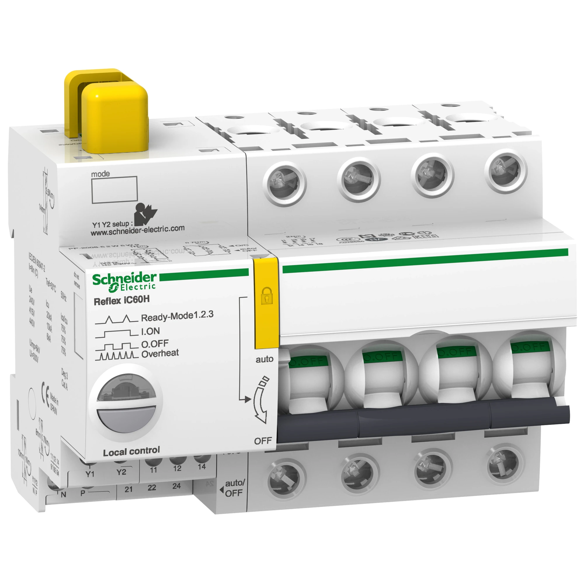 Schneider Electric A9C66416 Reflex iC60H Ti24 16A 4P D, Remote Controllable Circuit Breaker (img_001)