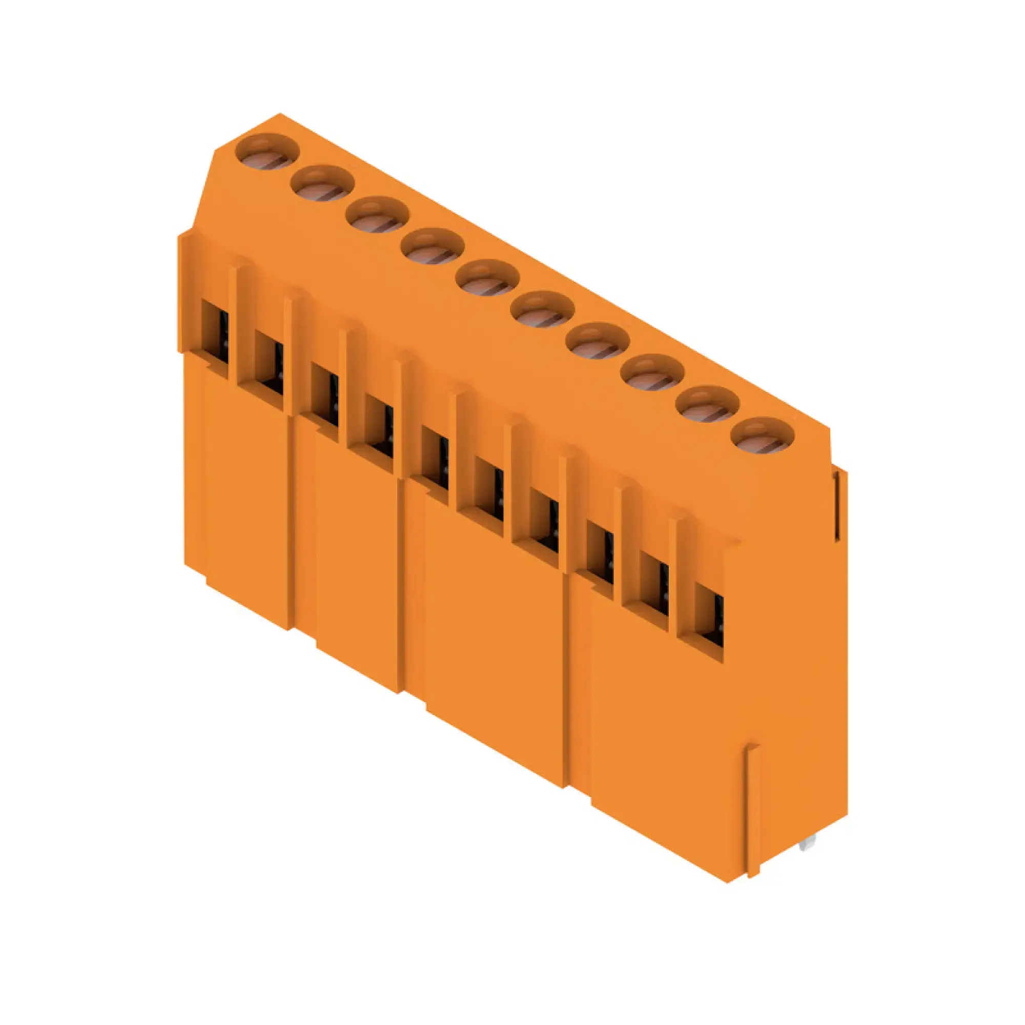 Weidmüller 1975330000 PCB terminal, 320 V, 32.5 A, Pitch in mm: 5.00, 6 mm², Number of poles: 10, Clamping yoke connection, THT solder connection, 90°, Box (img_001)