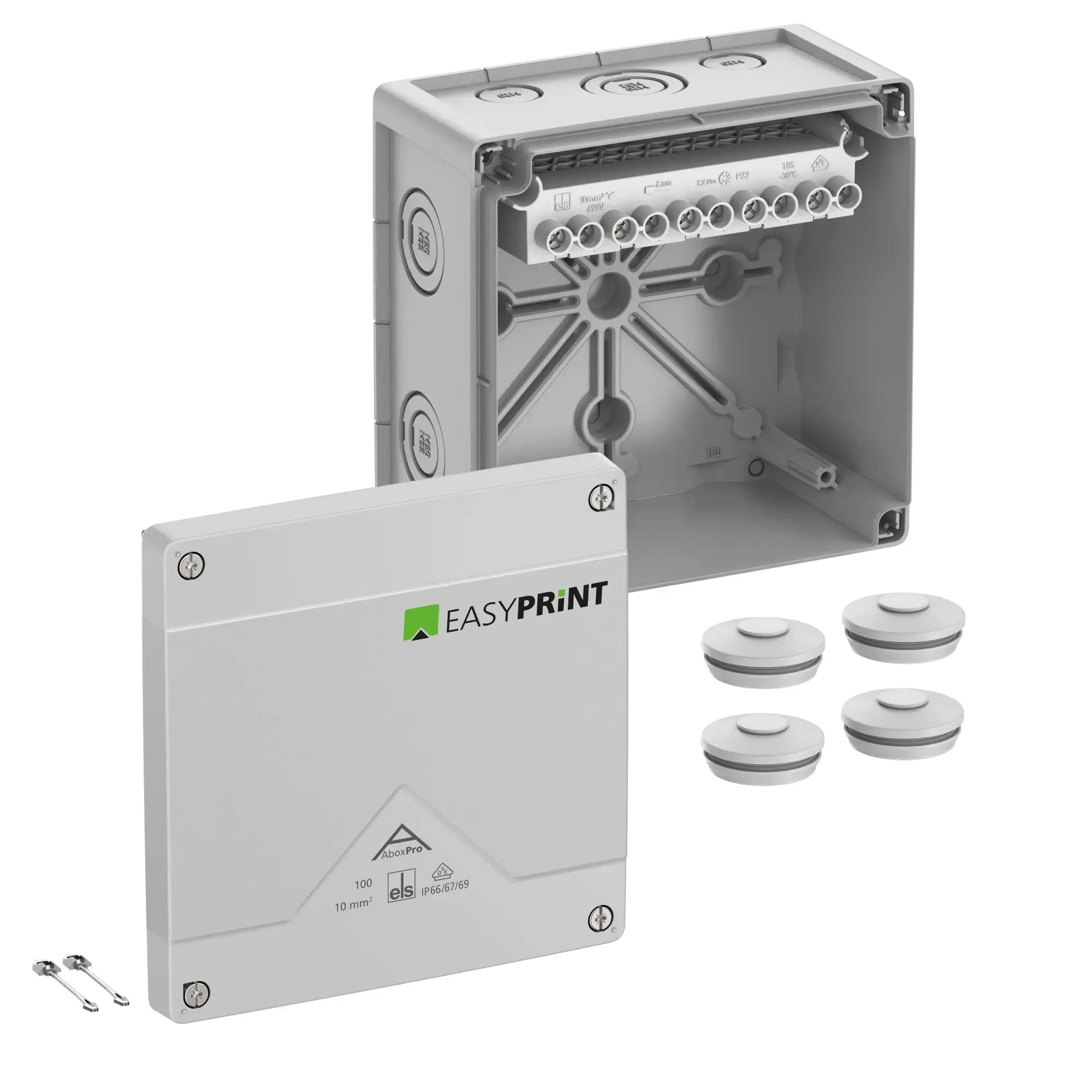 Spelsberg 410420EP Junction box, Type of protection IP66/IP67/IP69, max. 10², IK09, Protection class II, Ui 690V AC, Ui 690V DC, DLG, DNV, VDE, Halogen free (img_001)