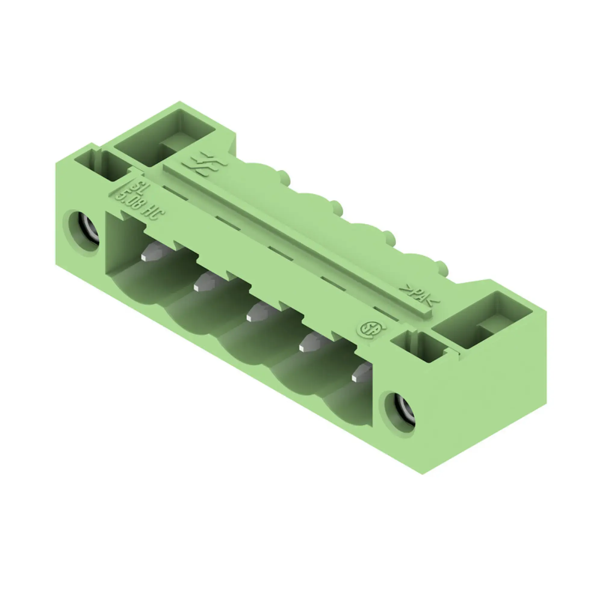 Weidmüller 1400100000 PCB connector (board connection), 320 V, 24 A, Pitch in mm: 5.08, Number of poles: 5, THT solder connection, Box (img_001)