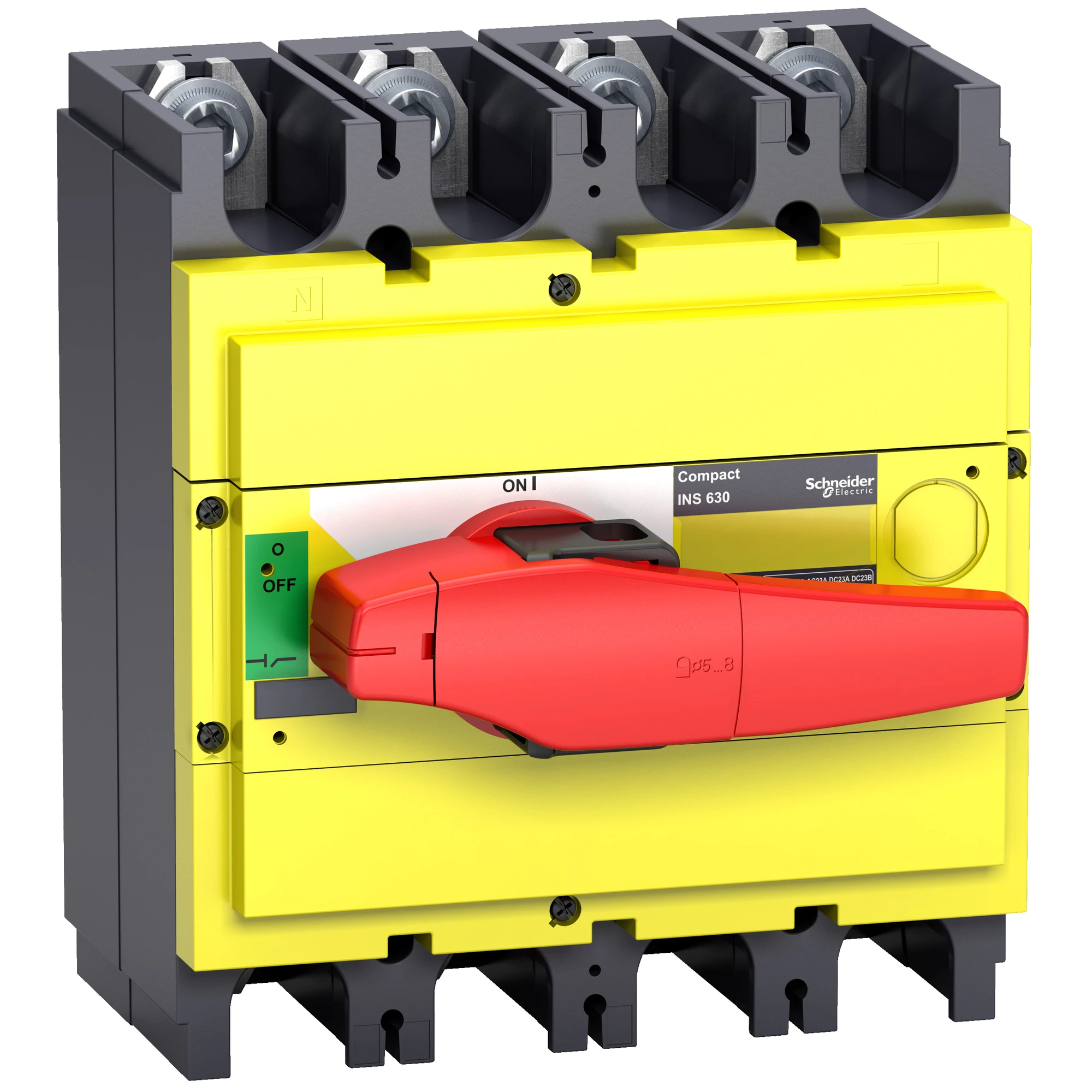 Schneider Electric 31135 Load Disconnect switch INS630, 4P, 630A/690V AC/250V DC, Rotary handle red/Base yellow (img_001) Schneider Electric 31135 Load Disconnect switch INS630, 4P, 630A/690V AC/250V DC, Rotary handle red/Base yellow (img_001)