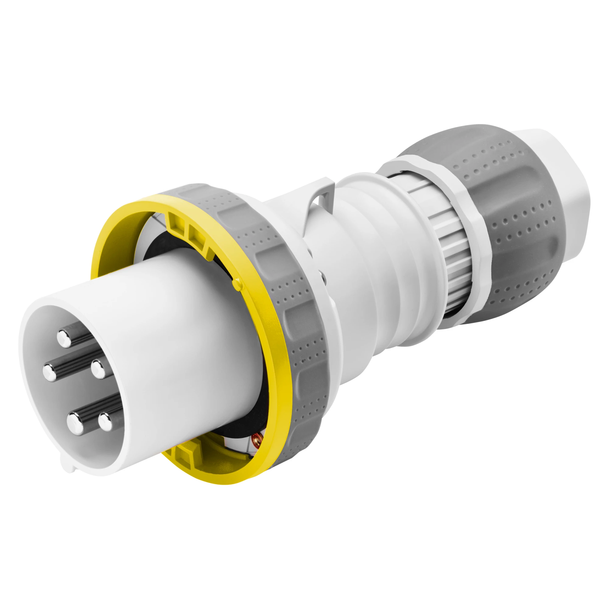 GEWISS GW60664H STRAIGHT PLUG HP - IP66/IP67/IP68/IP69 - 2P+E 125A 100-130V 50/60HZ - YELLOW - 4H - MANTLE TERMINAL (img_001)