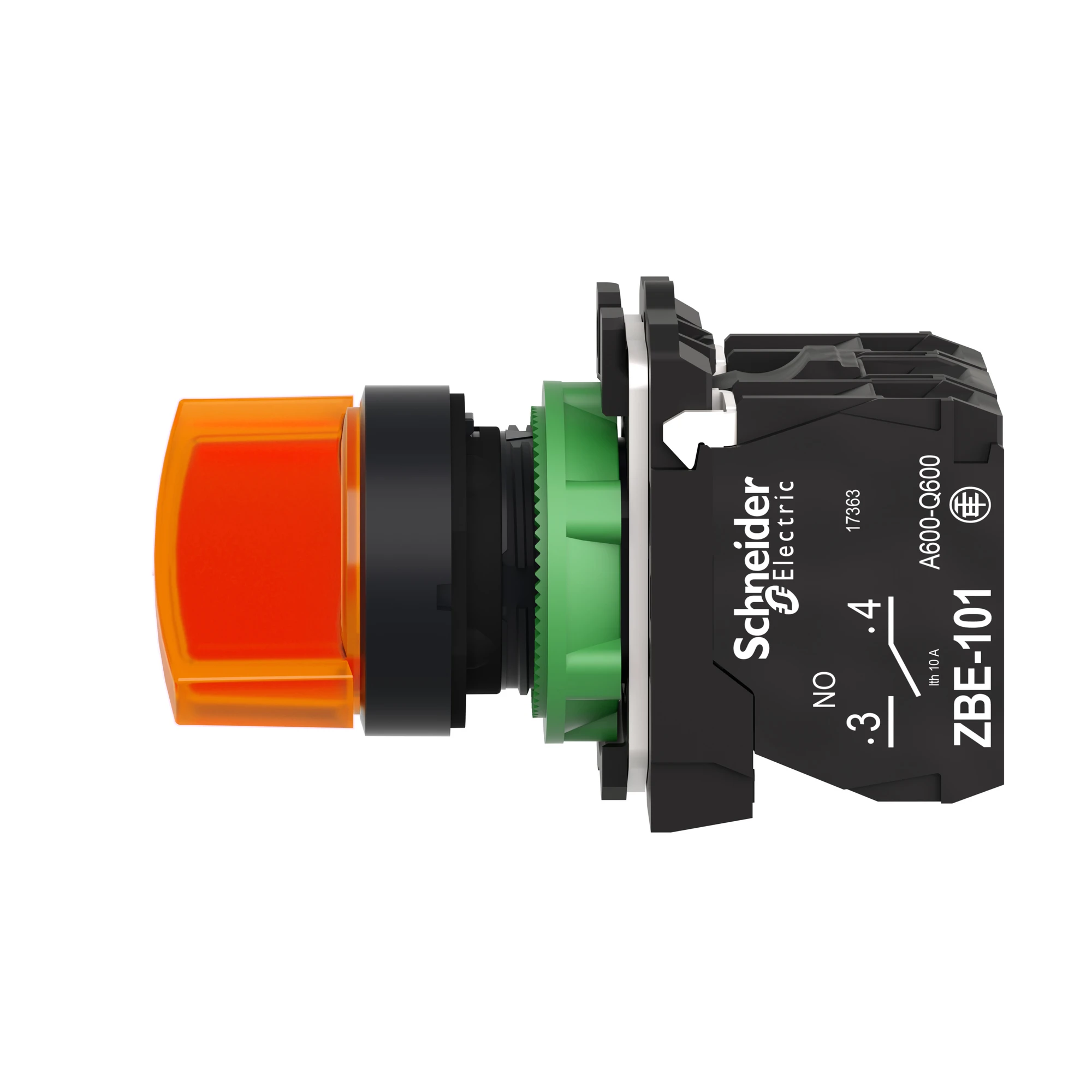 Schneider Electric XB5AK125B5 Illuminated Selector Switch, Harmony XB5, Plastic, Orange, 22mm, Universal LED, 2 Positions, 1NC + 1NO, 24V ACDC (img_005)