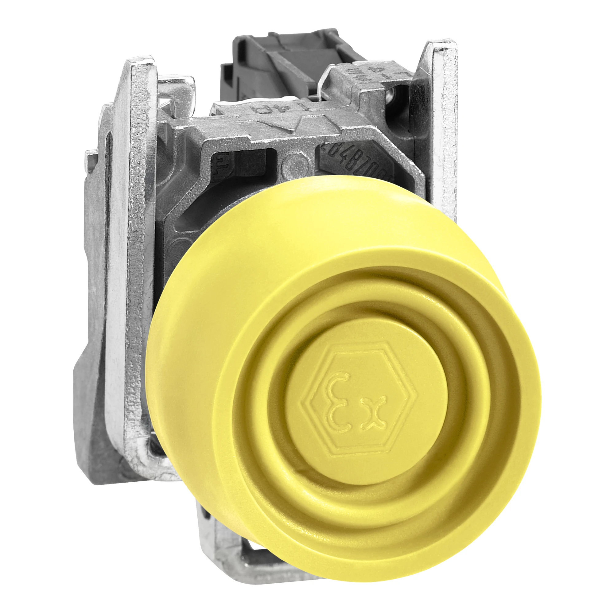 Schneider Electric XB4BPS51EX Pushbutton, Harmony XB4, metal, 22mm, yellow, momentary, with protective cover, 1S, ATEX (img_001)