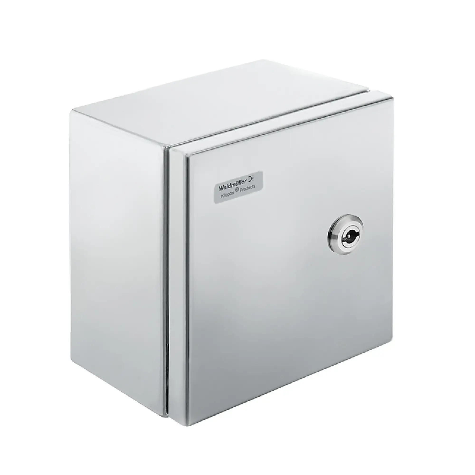 Weidmüller 8000090362 Metal housing, Width: 200 mm, Height: 200 mm, Depth: 150 mm, untreated, Flange plate: Yes, Bottom, Quarter-turn fastener with double-bit insert (img_001)