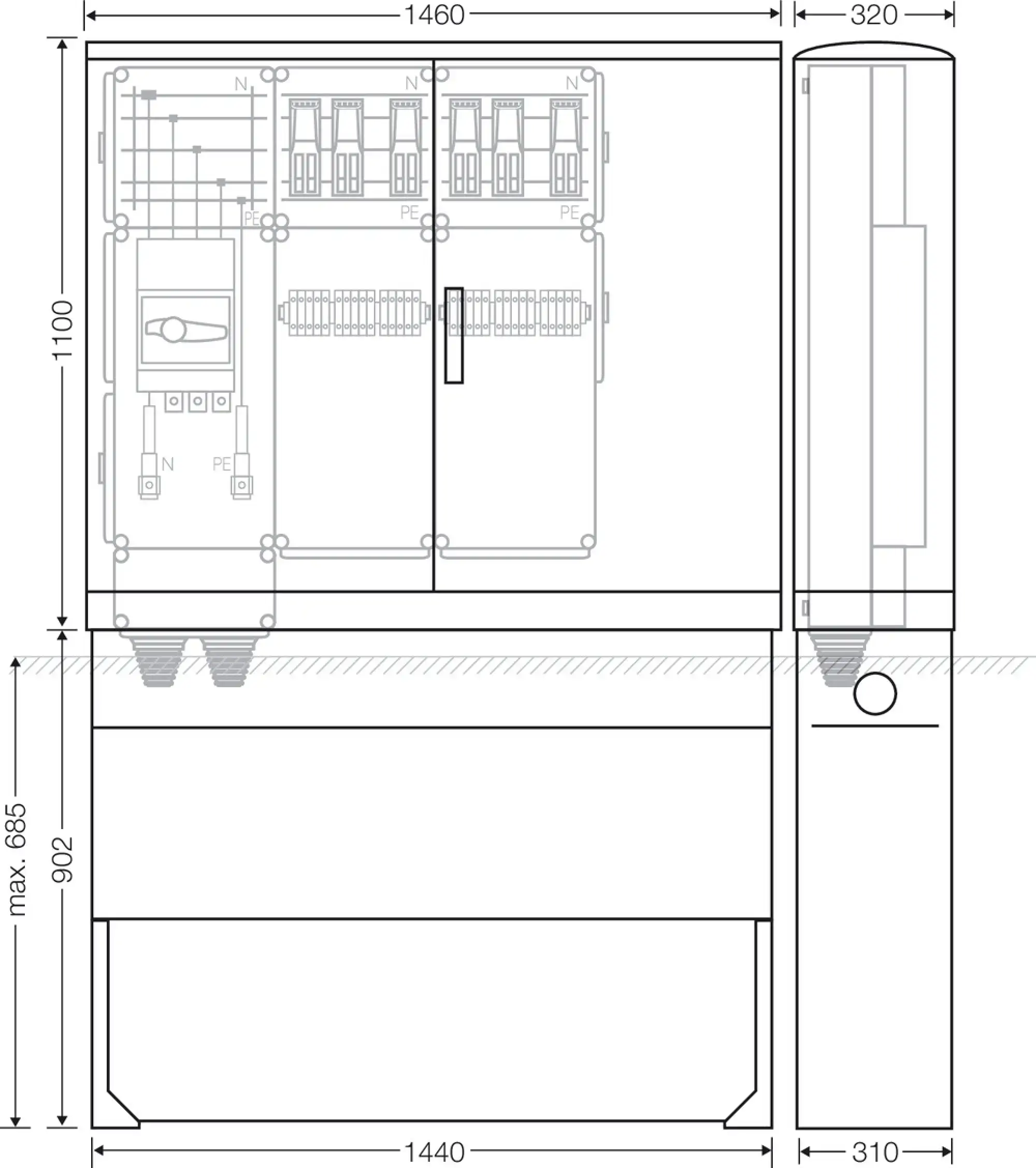 Hensel 65000196 Ladeverteiler für bis zu 6 Ladepunkte à 43 kW Mi EV 43kW 6010 (img_003)