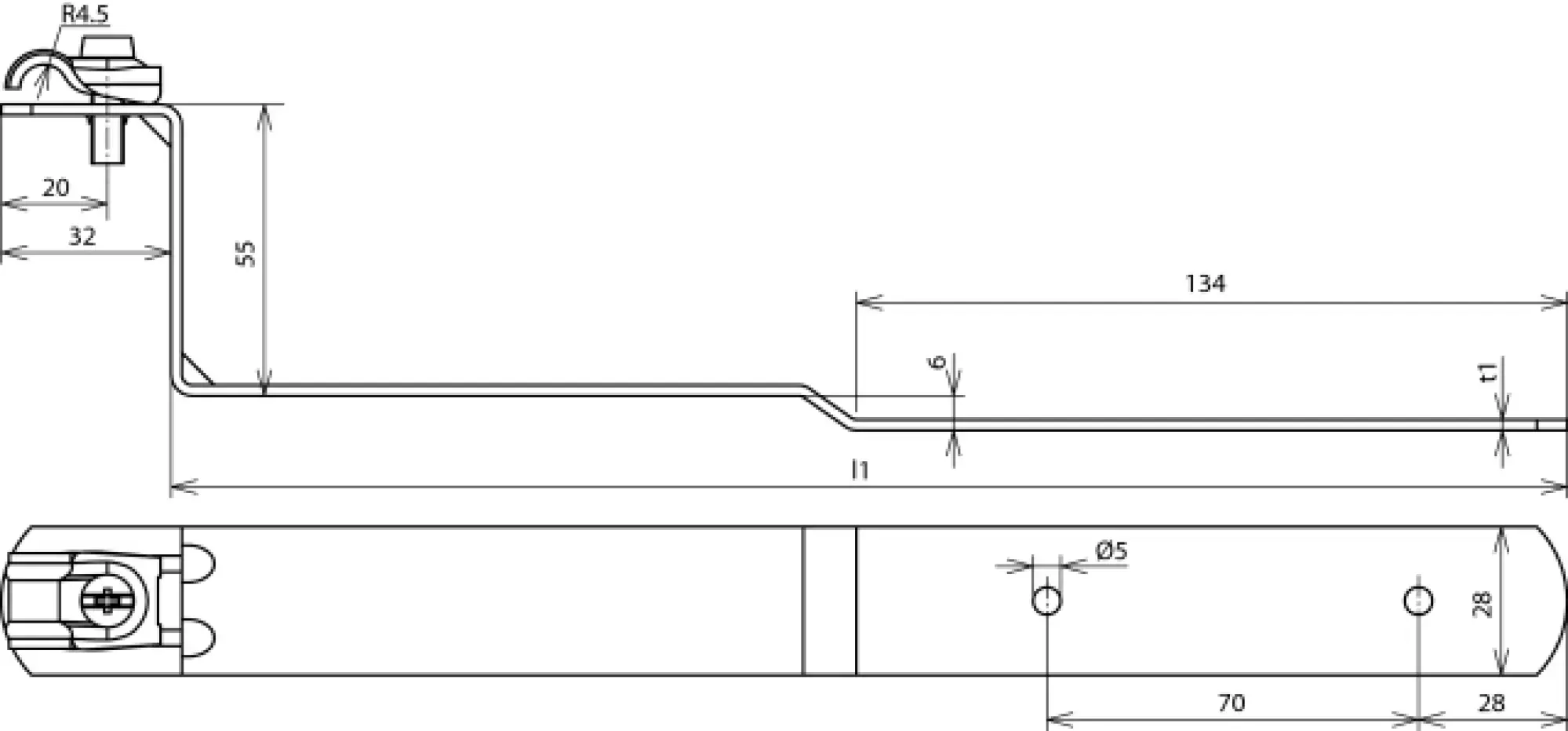 Dehn 202901 Roof conductor holder DEHNQUICK StSt f. Rd 6-10mm w. brace L 260mm cranked (img_002) Dehn 202901 Roof conductor holder DEHNQUICK StSt f. Rd 6-10mm w. brace L 260mm cranked (img_002)