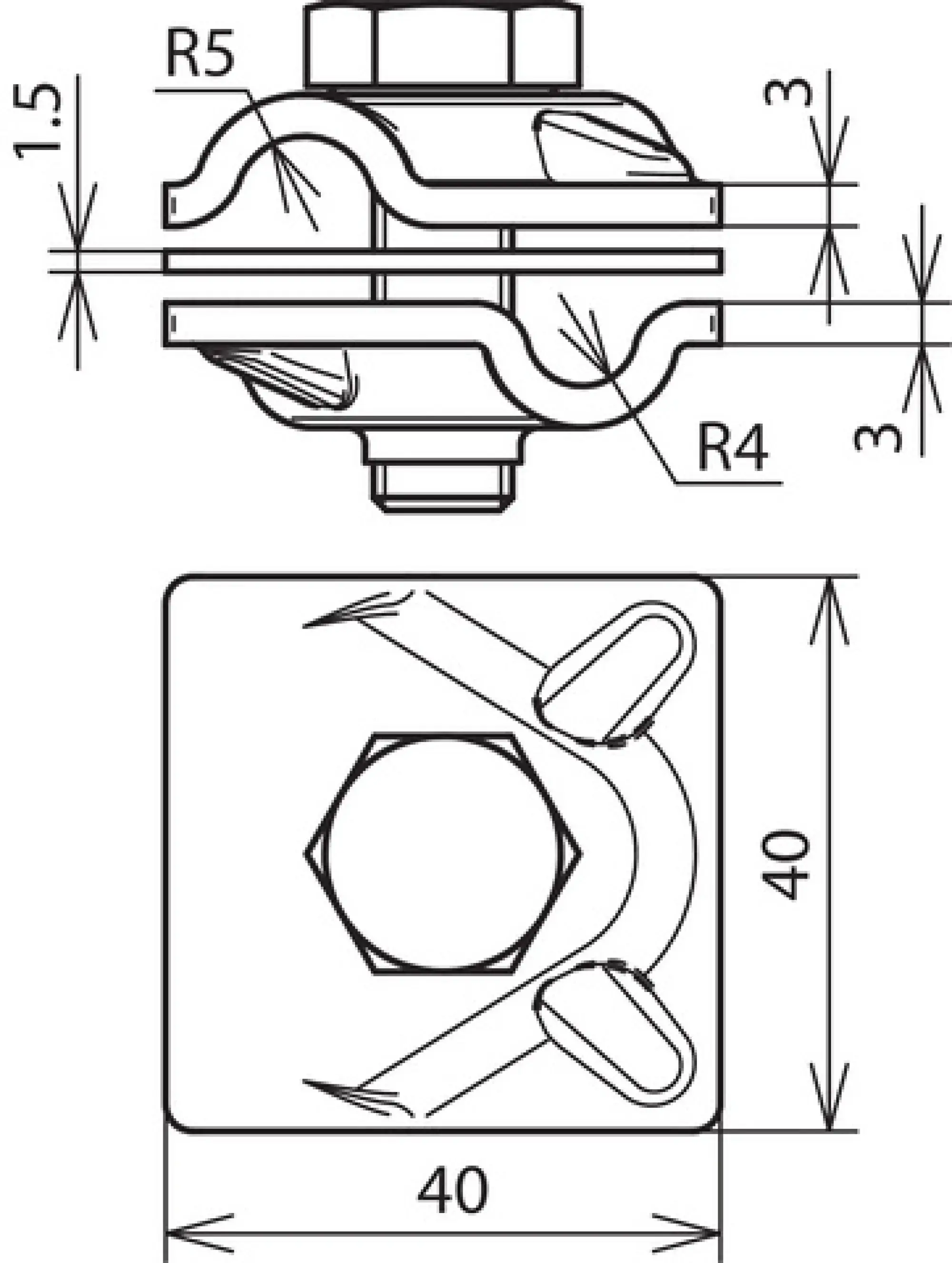 Dehn 390657 MV clamp Cu-Al f. Rd 8mm / Rd 8-10mm with hexagon screw (img_004) Dehn 390657 MV clamp Cu-Al f. Rd 8mm / Rd 8-10mm with hexagon screw (img_004)