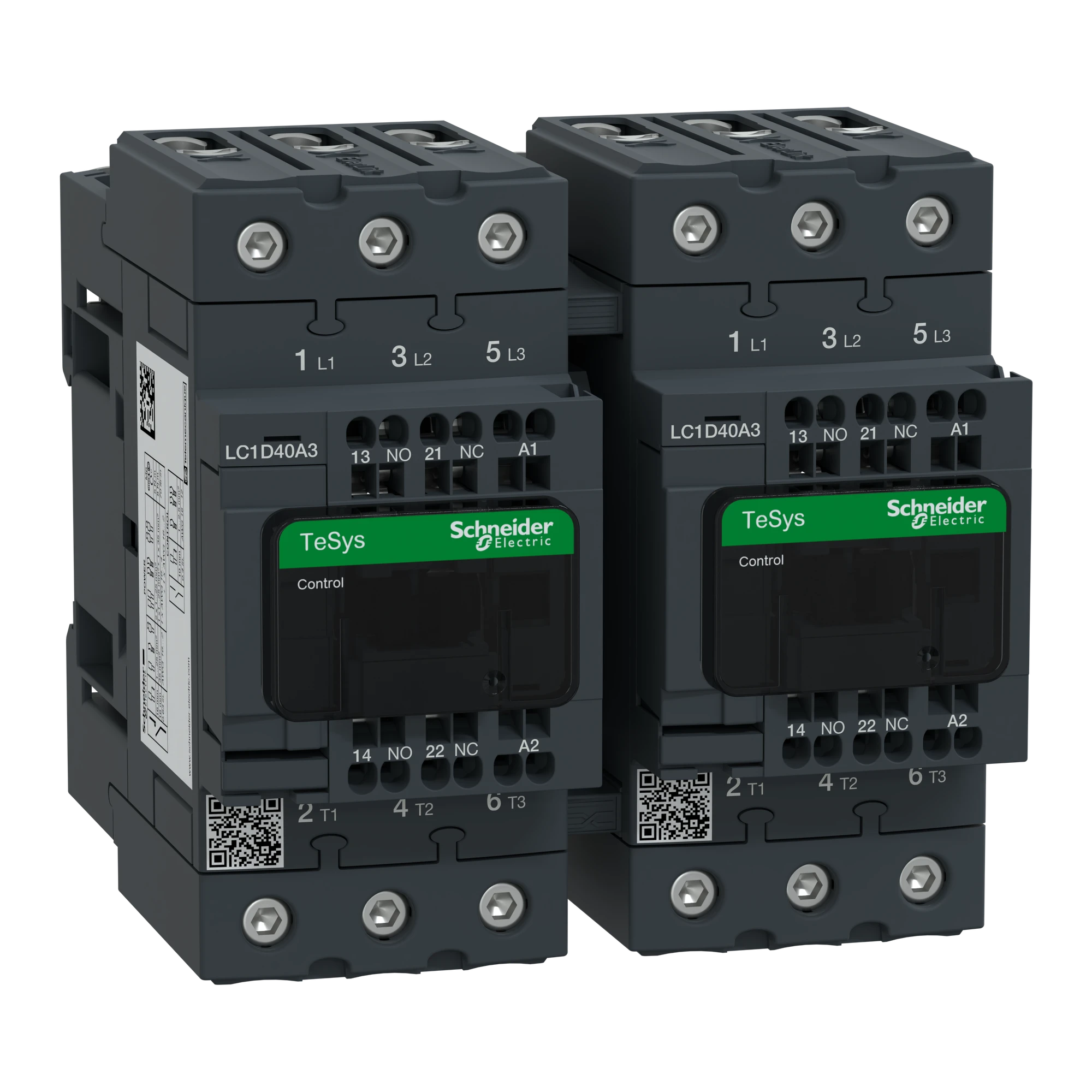Schneider Electric LC2D40A3FE7 Reversing contactor combination, 3p+1NO+1NC, 18.5kW/400V/AC3 40A, coil 115V 50/60Hz (img_001)