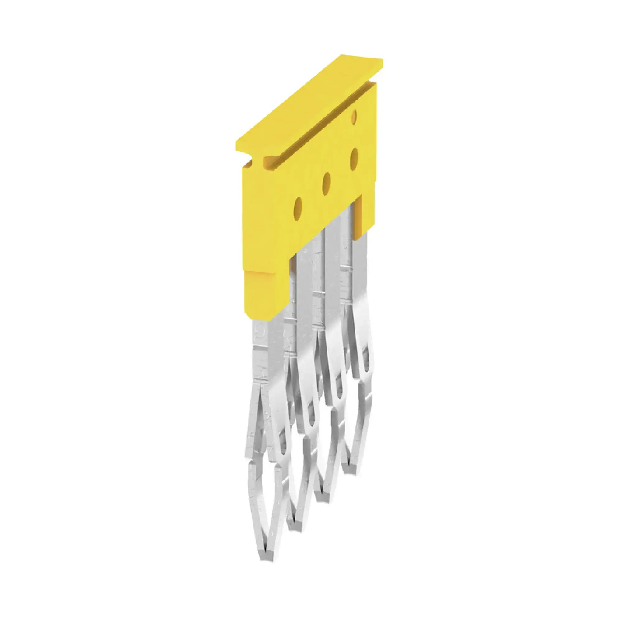 Weidmüller 1608880000 Cross-connector (terminal), Plugged, yellow, 24 A, Number of poles: 4, Pitch in mm: 5.10, Insulated: Yes, Width: 2.8 mm (img_001)