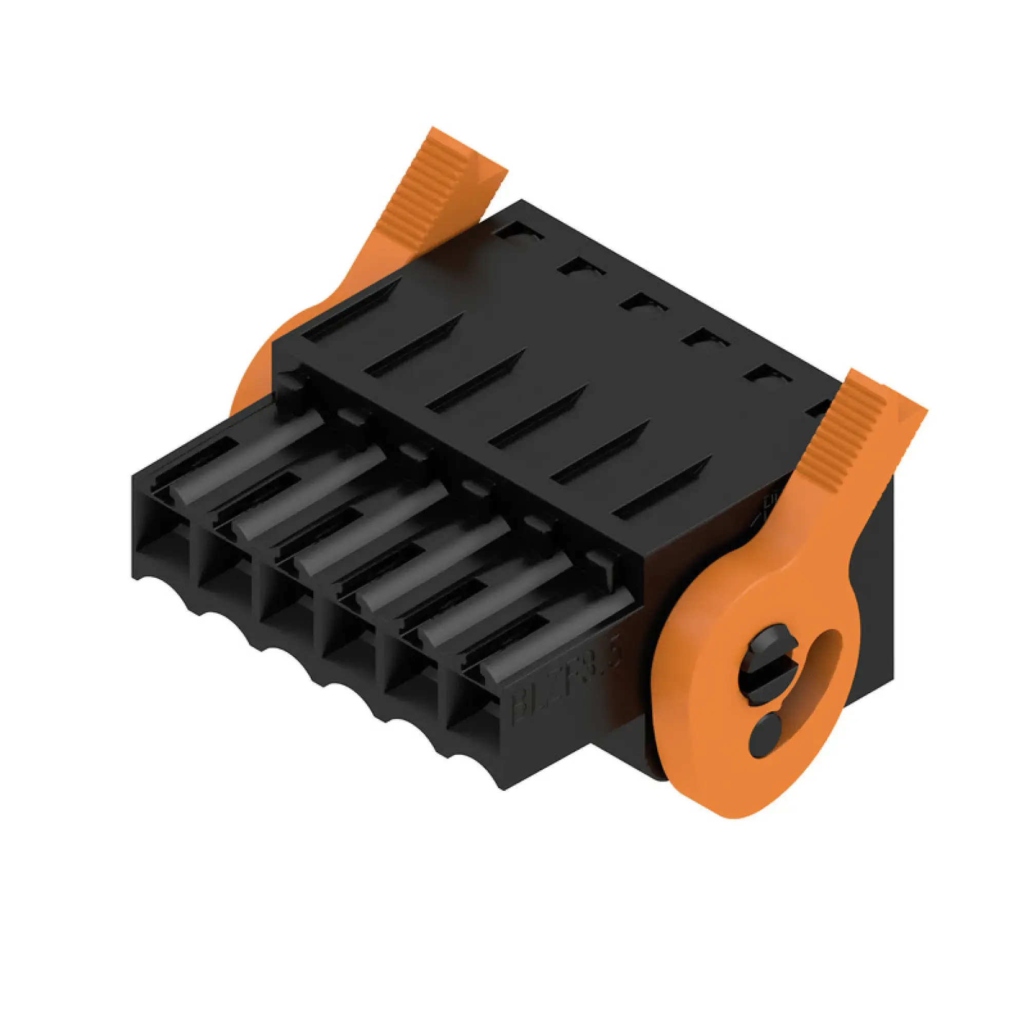 Weidmüller 1691840000 PCB connector (wire connection), 160 V, 14.5 A, Pitch in mm: 3.50, 1.5 mm², Number of poles: 6, Tension-clamp connection, Box BLZF 3.50/06/180LH SN BK BX (img_001)