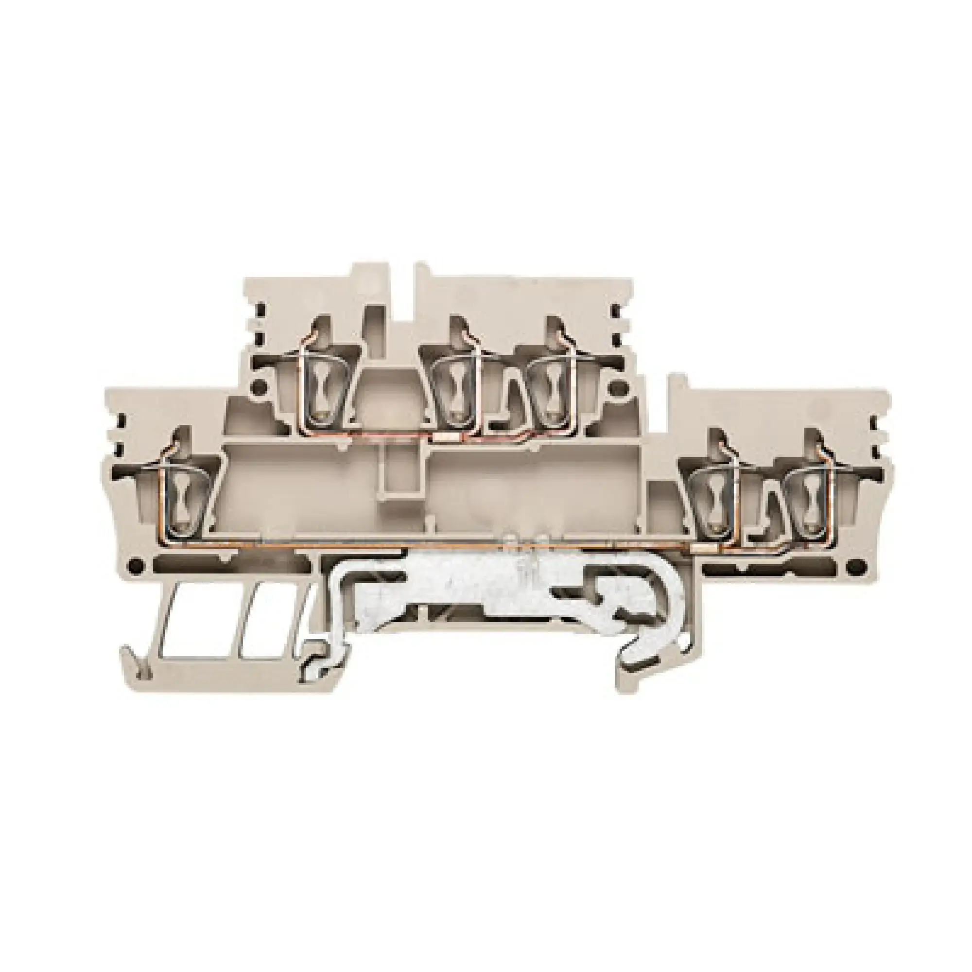 Weidmüller 1924460000 Multi-tier modular terminal, Tension-clamp connection, dark beige, 2.5 mm², 800 V, 800 V, Number of connections: 6, Number of levels: 2, TS 35, V-0, W (img_001)