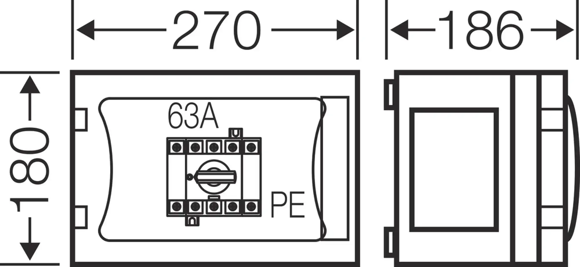 Hensel 68000110 ENYSTAR-Lastschaltergehäuse 63 A, 4polig + PE FP 5103 (img_003)