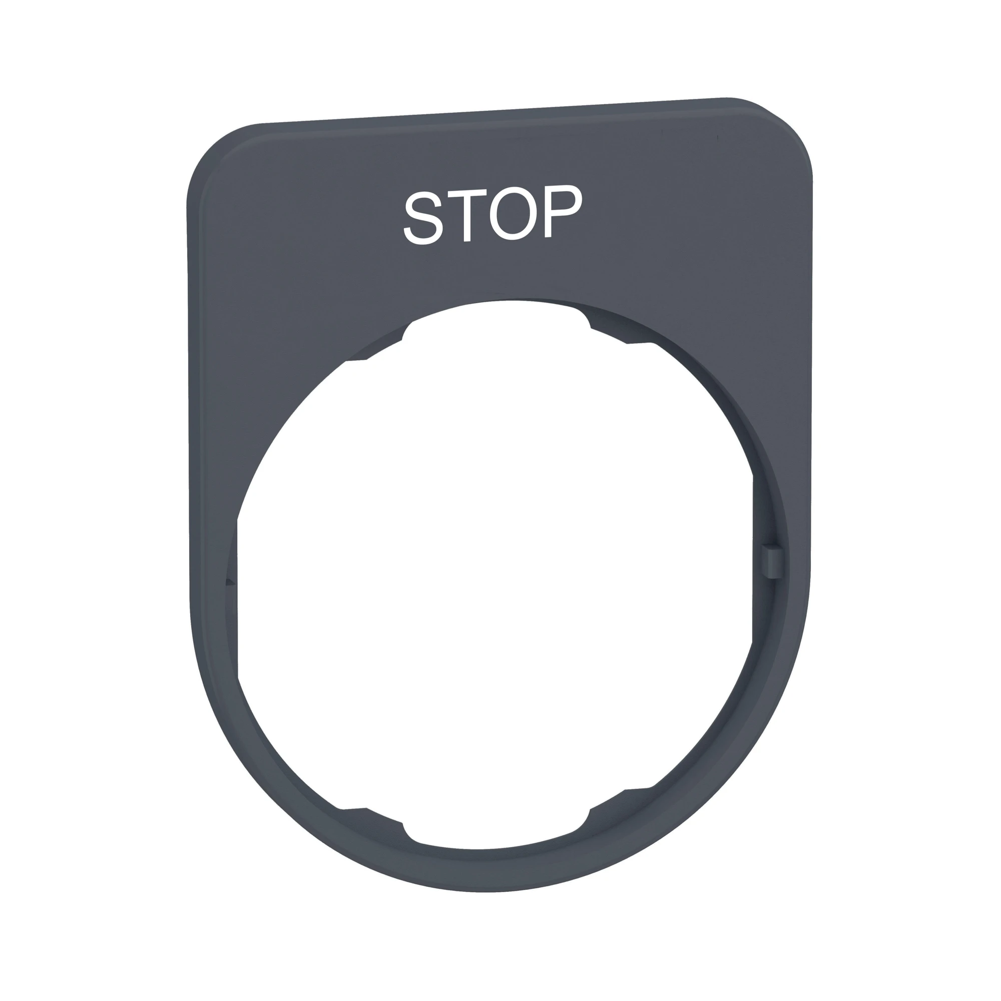 Schneider Electric ZBYFP2304C0 Label holder 40x50mm, with STOP inscription, for Harmony 30mm, in gray (img_001)
