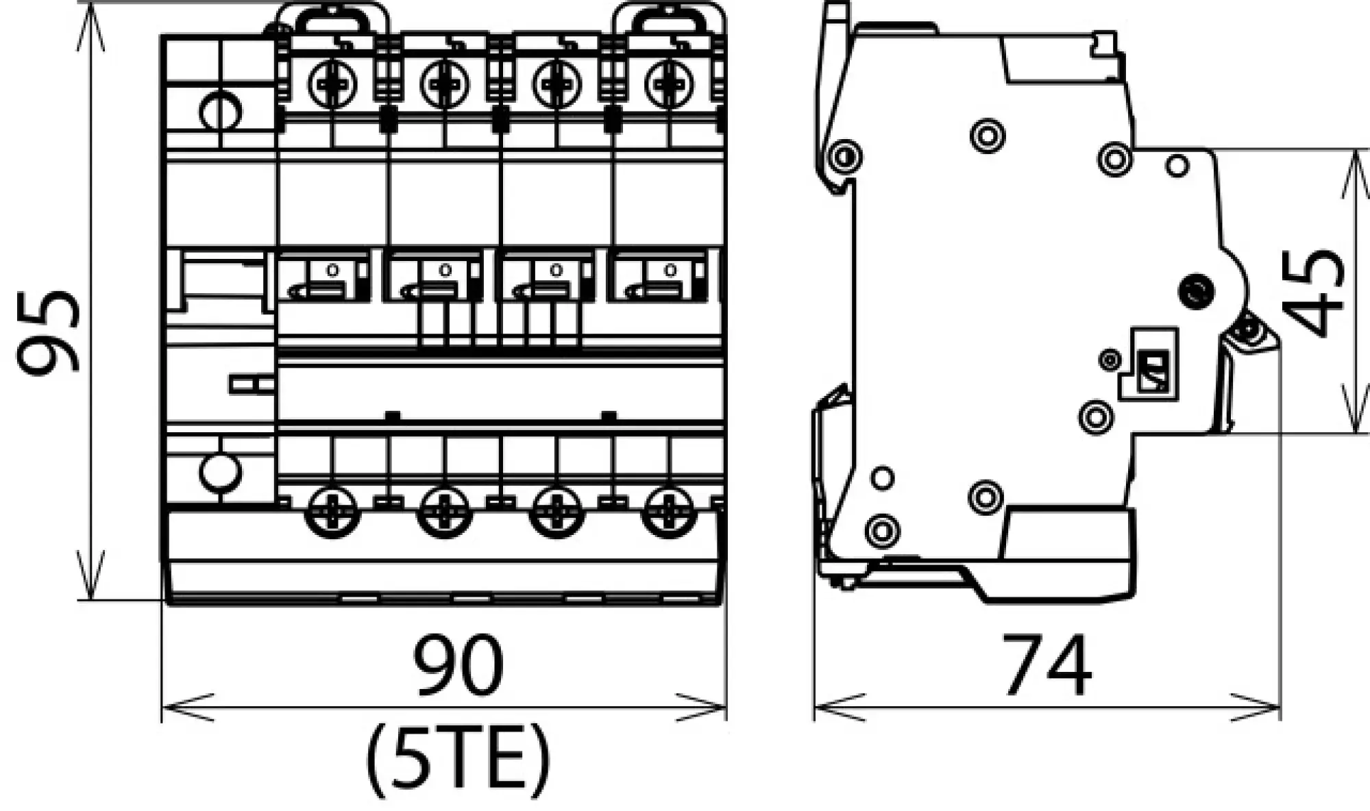 Dehn 900767 Surge protective devices for circuit breakers 4-pole C40 A (img_002)
