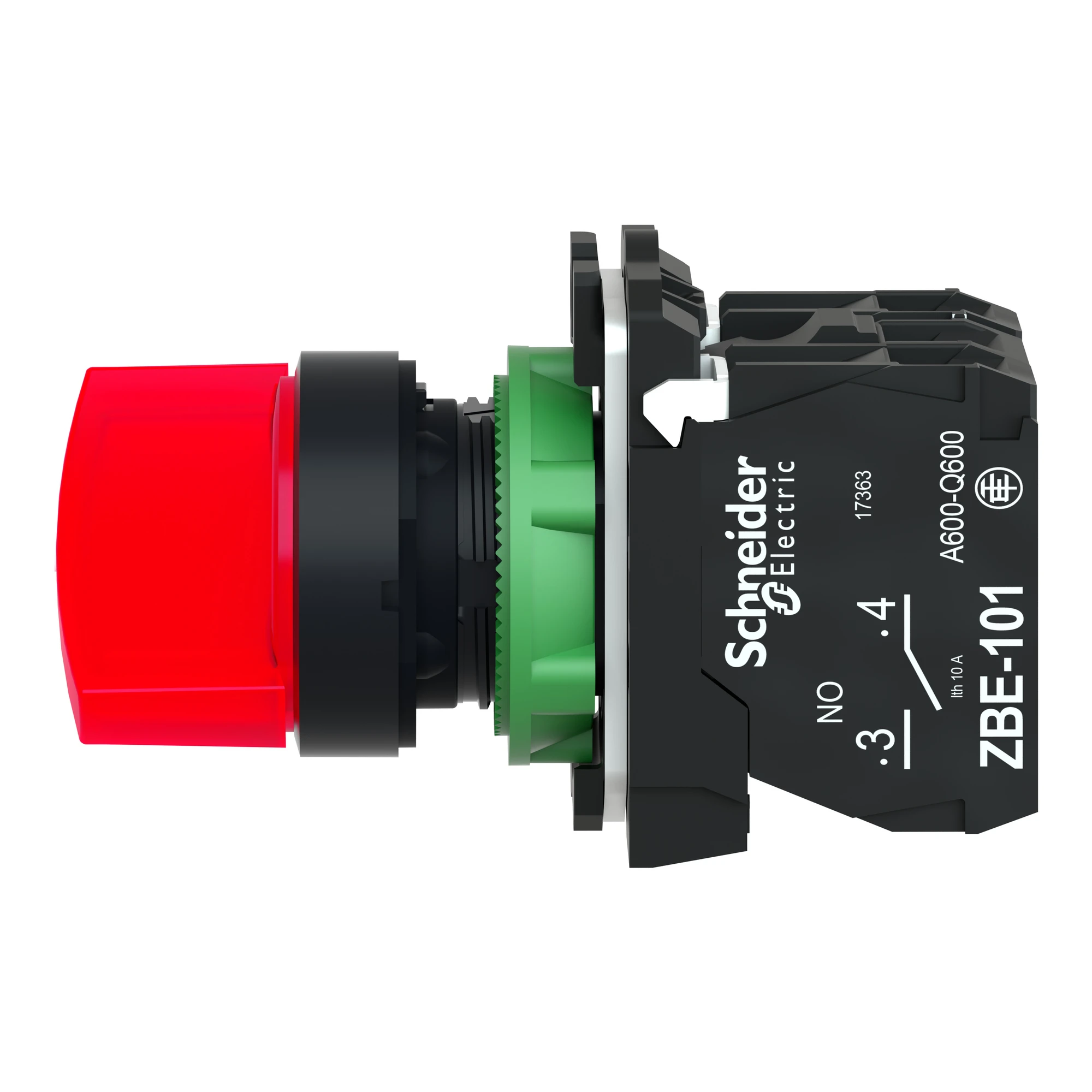 Schneider Electric XB5AK124M5 Illuminated selector switch, Harmony XB5, plastic, red, 22mm, universal LED, 2 positions, 1NC + 1NO, 230-240V AC (img_006)