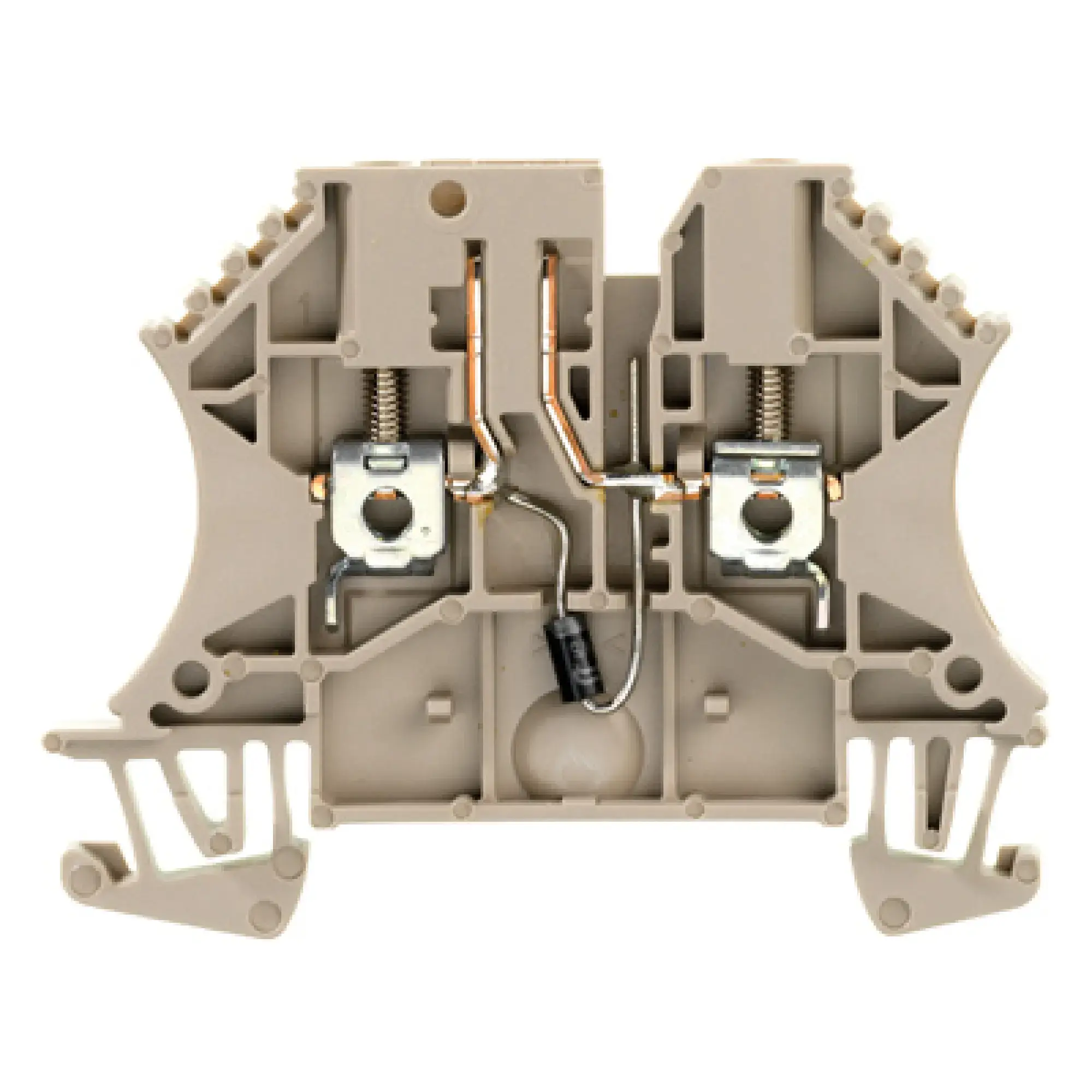 Weidmüller 1964810000 Test-disconnect terminal, Screw connection, dark beige, 2.5 mm², 0.5 A, 500 V, Number of connections: 2, Number of levels: 1 (img_001)