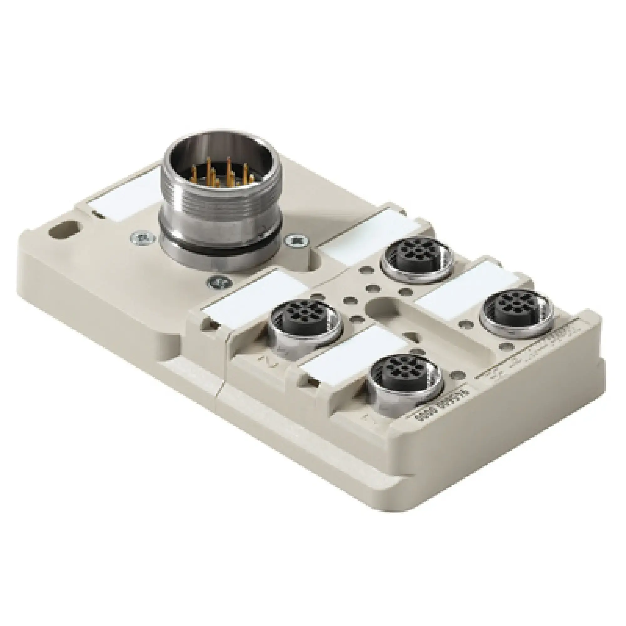 Weidmüller 9456000000 Sensor-actuator passive distributor (without cable), with M23 outlet, 12-pole, M12, 30 V, A-coded, LED: Yes, LED initiator: Yes, Wiring type: PNP (img_001)