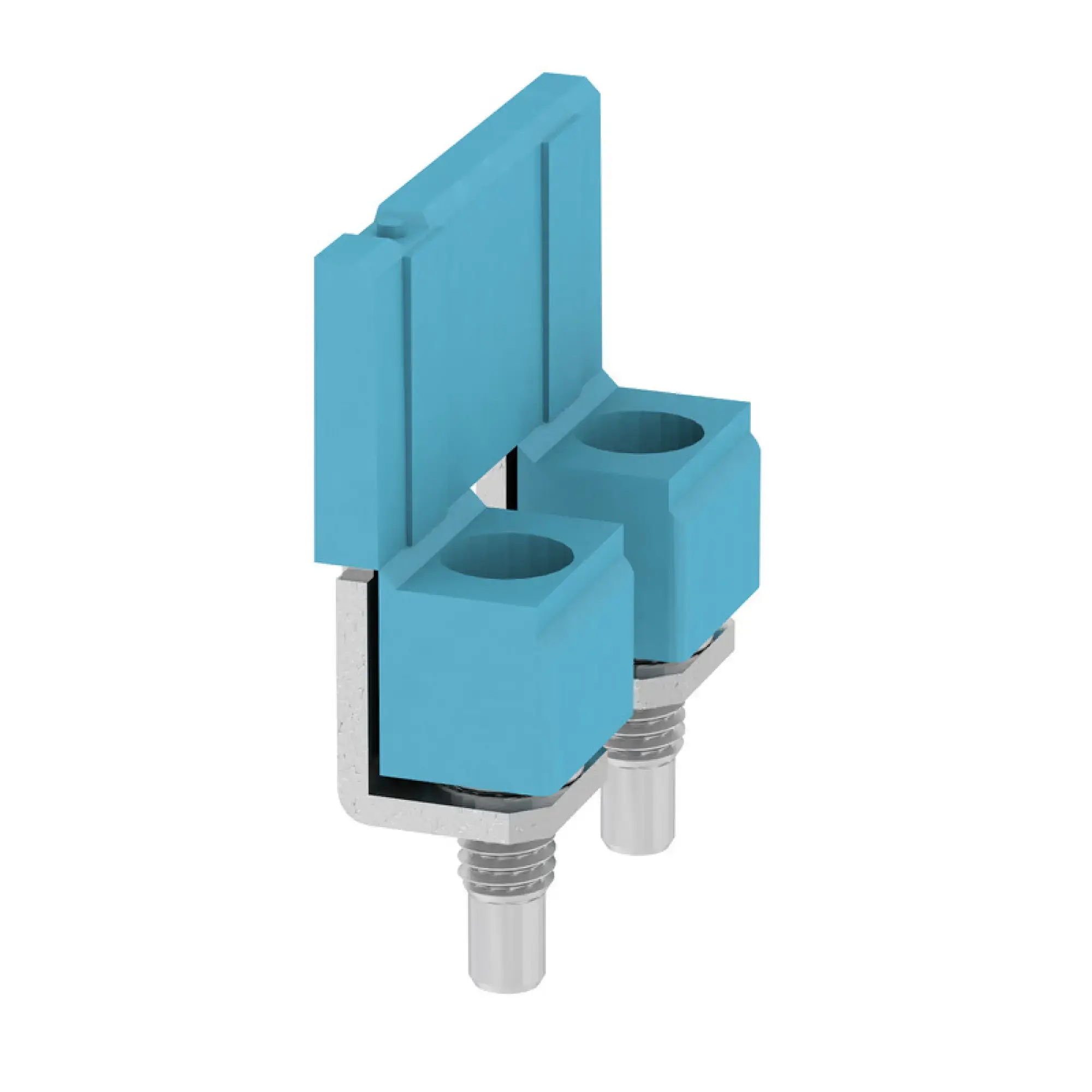 Weidmüller 1687640000 Cross-connector (terminal), when screwed in, blue, 76 A, Number of poles: 2, Pitch in mm: 11.90, Insulated: Yes, Width: 7.6 mm (img_001)