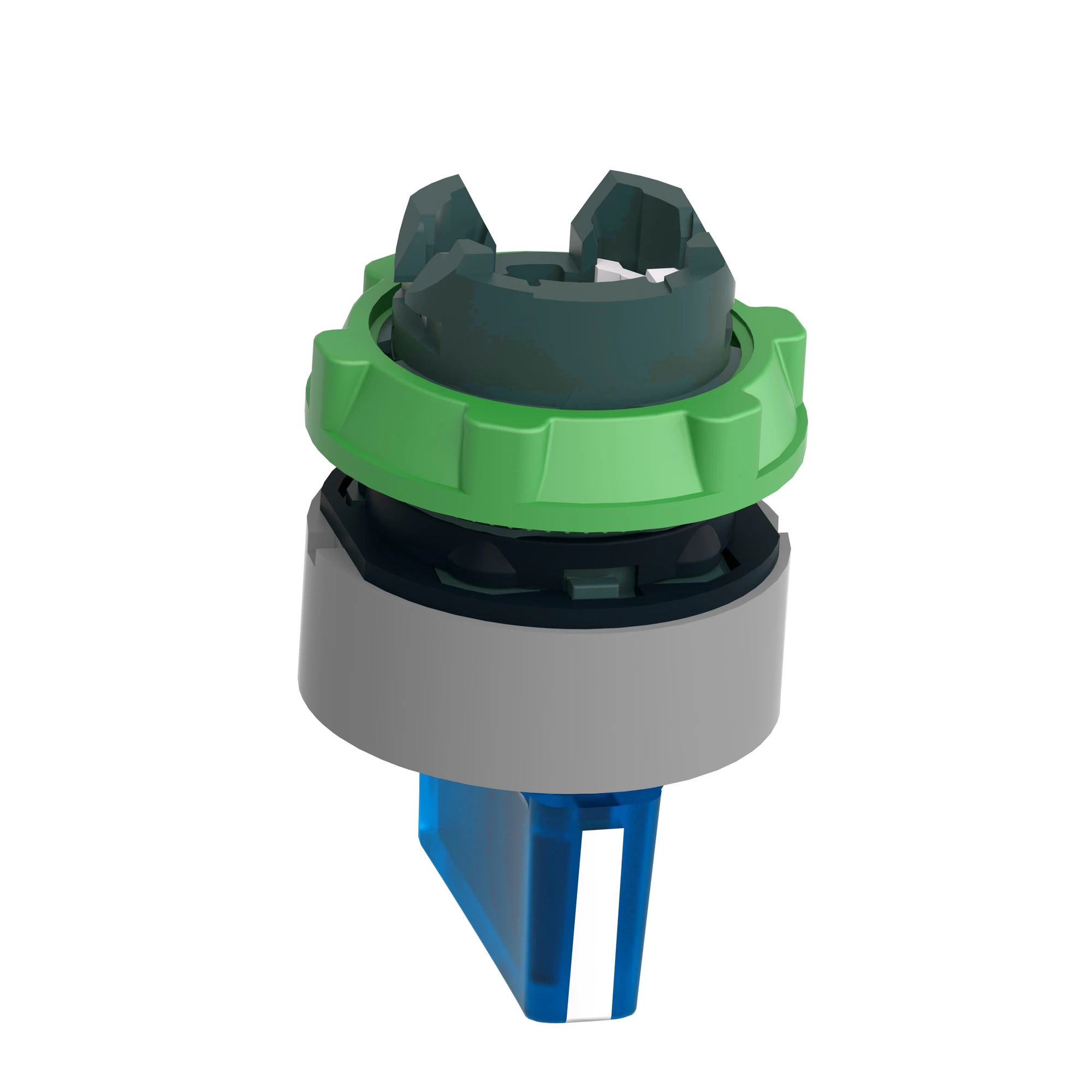 Schneider Electric ZB5AK1763C0 Illuminated selector switch, front element, Harmony XB5, plastic, 22mm, blue, for universal LED, 3 positions, momentary left (img_007)