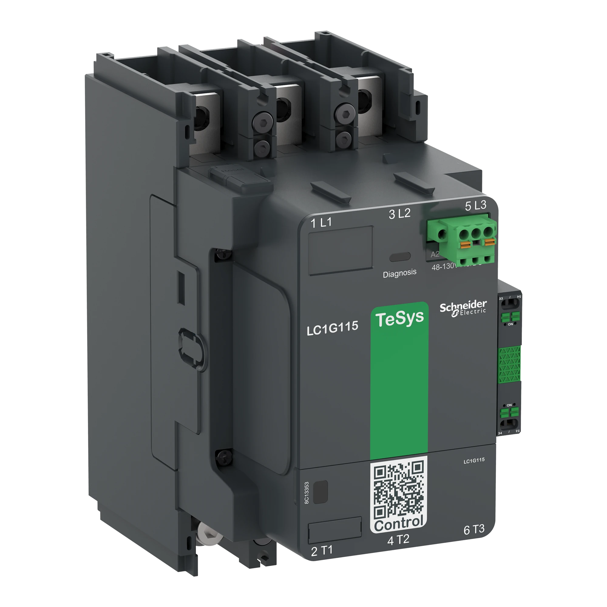 Schneider Electric LC1G115EHEN Power Contactor TeSys control - Giga, 3-pole, 115A AC3, 48-130V ACDC Coil (img_001)