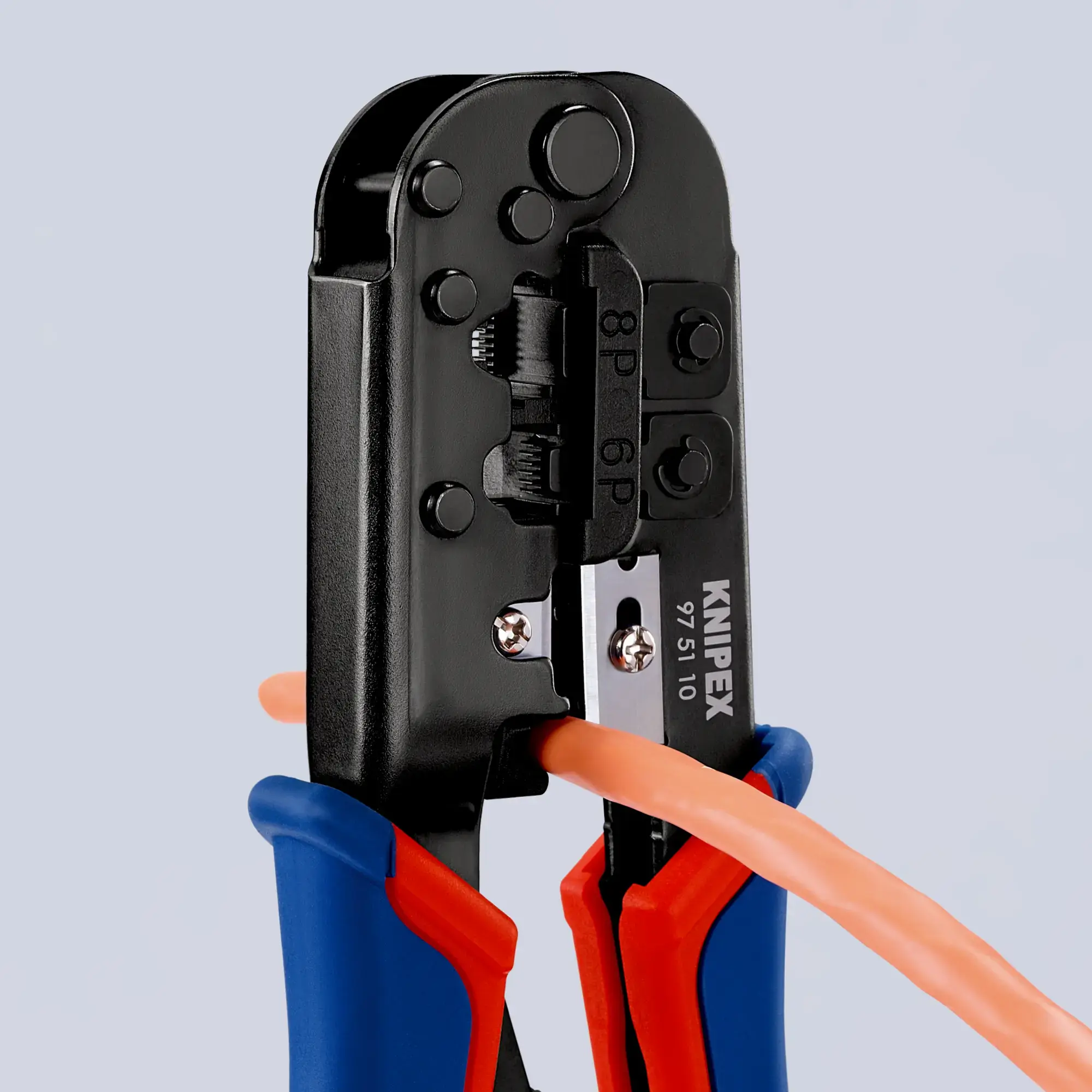 Knipex 97 51 10 Pinza per connettori modulari tipo "Western" con impugnature multicomponente brunita 190 mm (img_004)