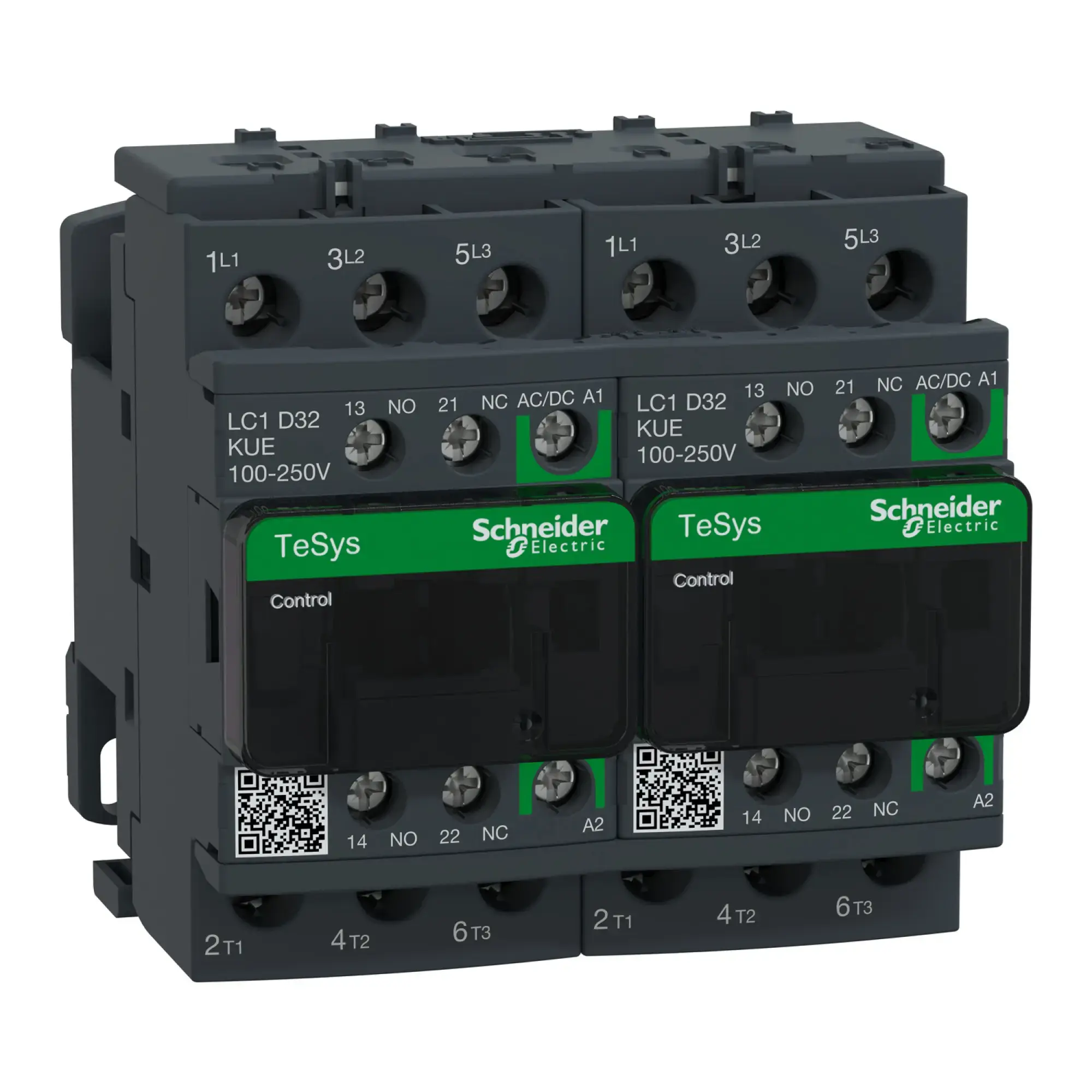 Schneider Electric LC2D32KUE Reversing Contactor Combination, 3p+1NO+1NC, 15kW/400V/AC3, 32A, Coil 100 - 250V AC/DC (img_002)