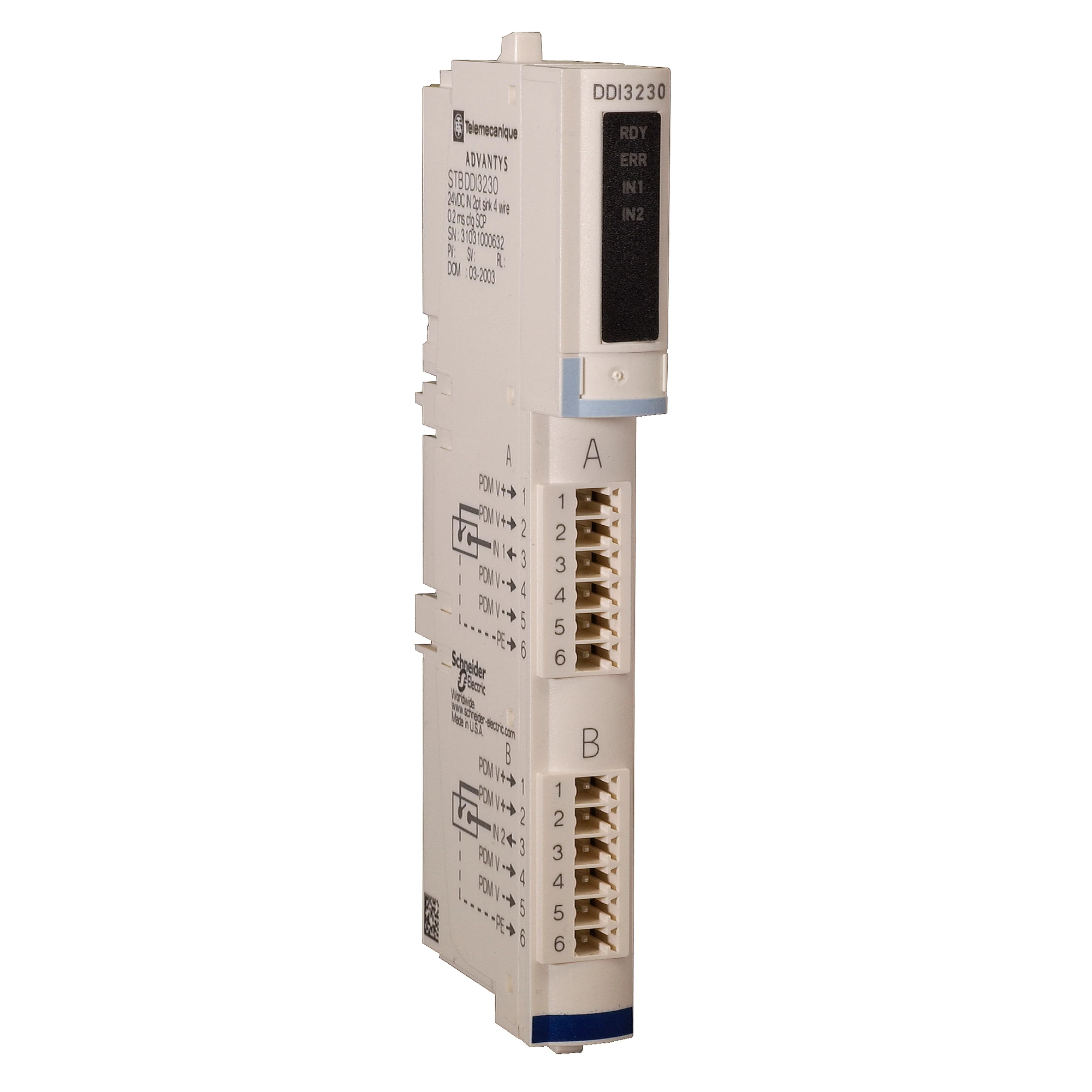 Schneider Electric STBDDI3230K Kit digital input module Standard, Advantys STB, 24 V AC, 2 E (img_001)