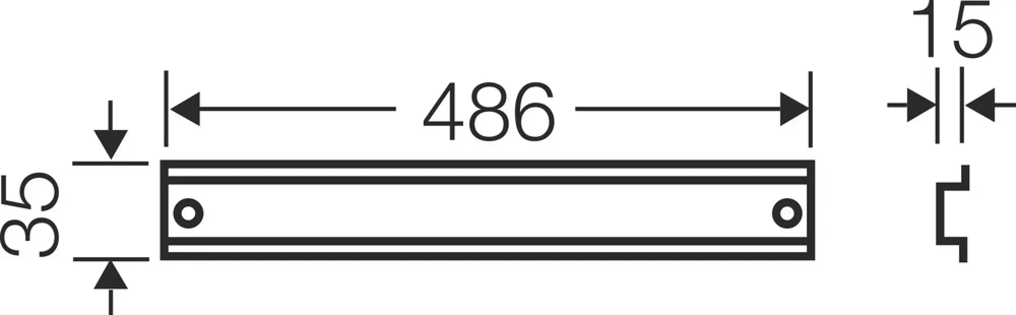 Hensel 68000046 ENYSTAR-Tragschiene, Hutprofil 35 mm, 486 mm lang FP TS 54 (img_003)