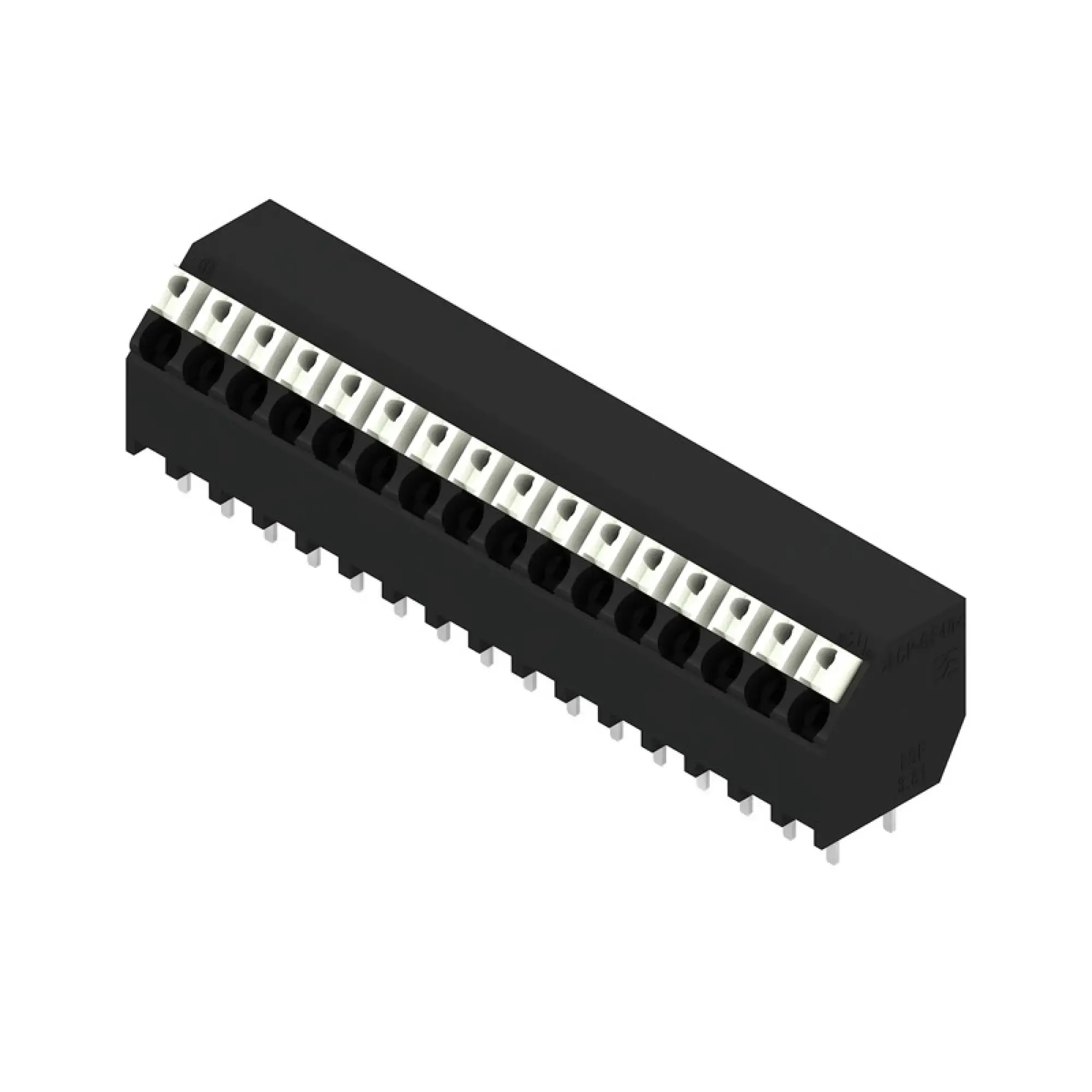 Weidmüller 1886020000 PCB terminal, 160 V, 17.5 A, Pitch in mm: 3.81, 1.5 mm², Number of poles: 16, PUSH IN with actuator, THT/THR solder connection, 135°, Tube (img_001)