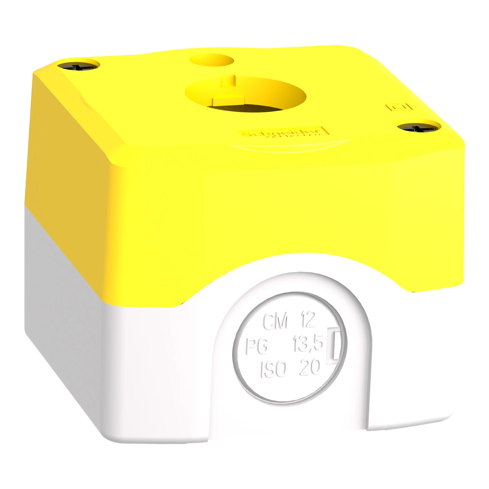 Schneider Electric XALKW01 Empty enclosure, Harmony XALK, plastic, light grey, yellow, 1 hole, 22mm, for illuminated emergency stop and sign (img_005) Schneider Electric XALKW01 Empty enclosure, Harmony XALK, plastic, light grey, yellow, 1 hole, 22mm, for illuminated emergency stop and sign (img_005)