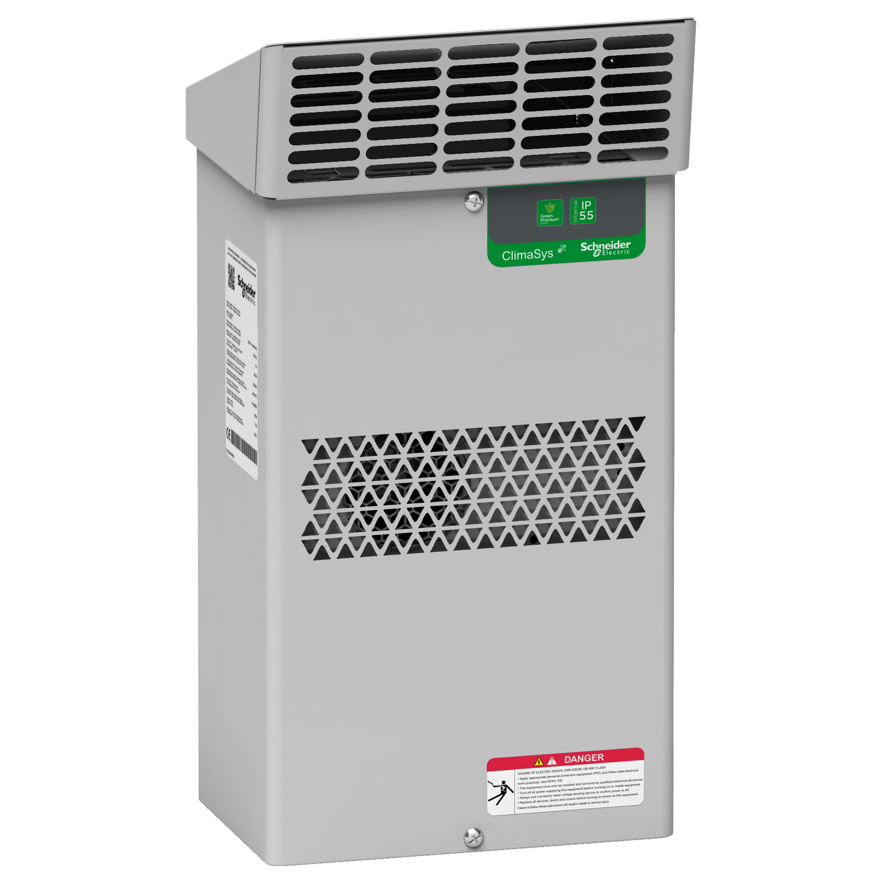 Schneider Electric ClimaSys External Cooling Unit Control Cabinet Side, 380 W at 230V Schneider Electric ClimaSys External Cooling Unit Control Cabinet Side, 380 W at 230V