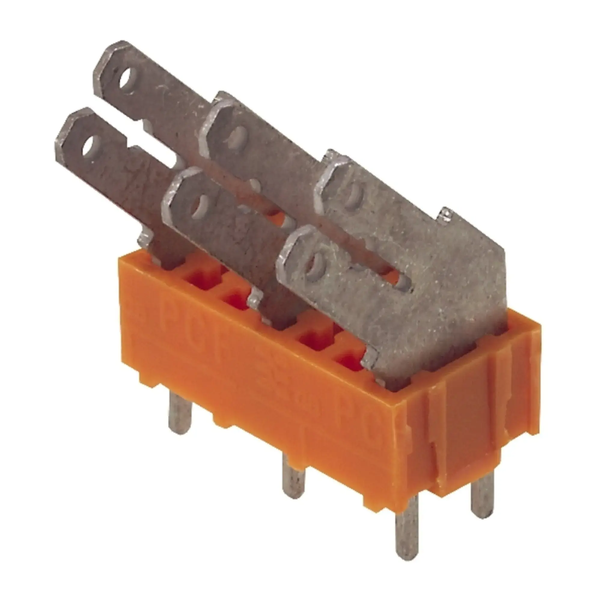 Weidmüller 9512000000 PCB terminal, 690 V, 24 A, Pitch in mm: 7.50, Number of poles: 5, Flat-blade connection, THT solder connection, 135°, Box (img_002)