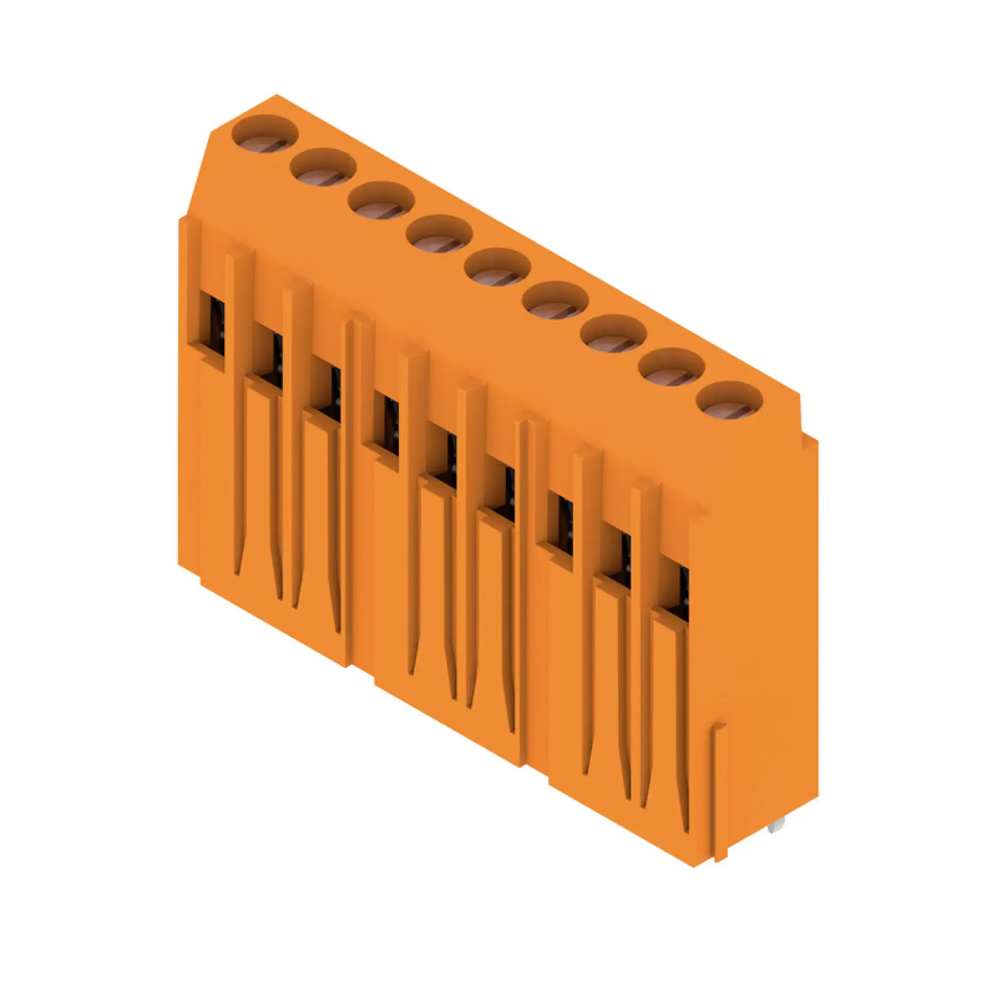 Weidmüller 1975430000 PCB terminal, 320 V, 32.5 A, Pitch in mm: 5.08, 6 mm², Number of poles: 9, Clamping yoke connection, THT solder connection, 90°, Box (img_001) Weidmüller 1975430000 PCB terminal, 320 V, 32.5 A, Pitch in mm: 5.08, 6 mm², Number of poles: 9, Clamping yoke connection, THT solder connection, 90°, Box (img_001)