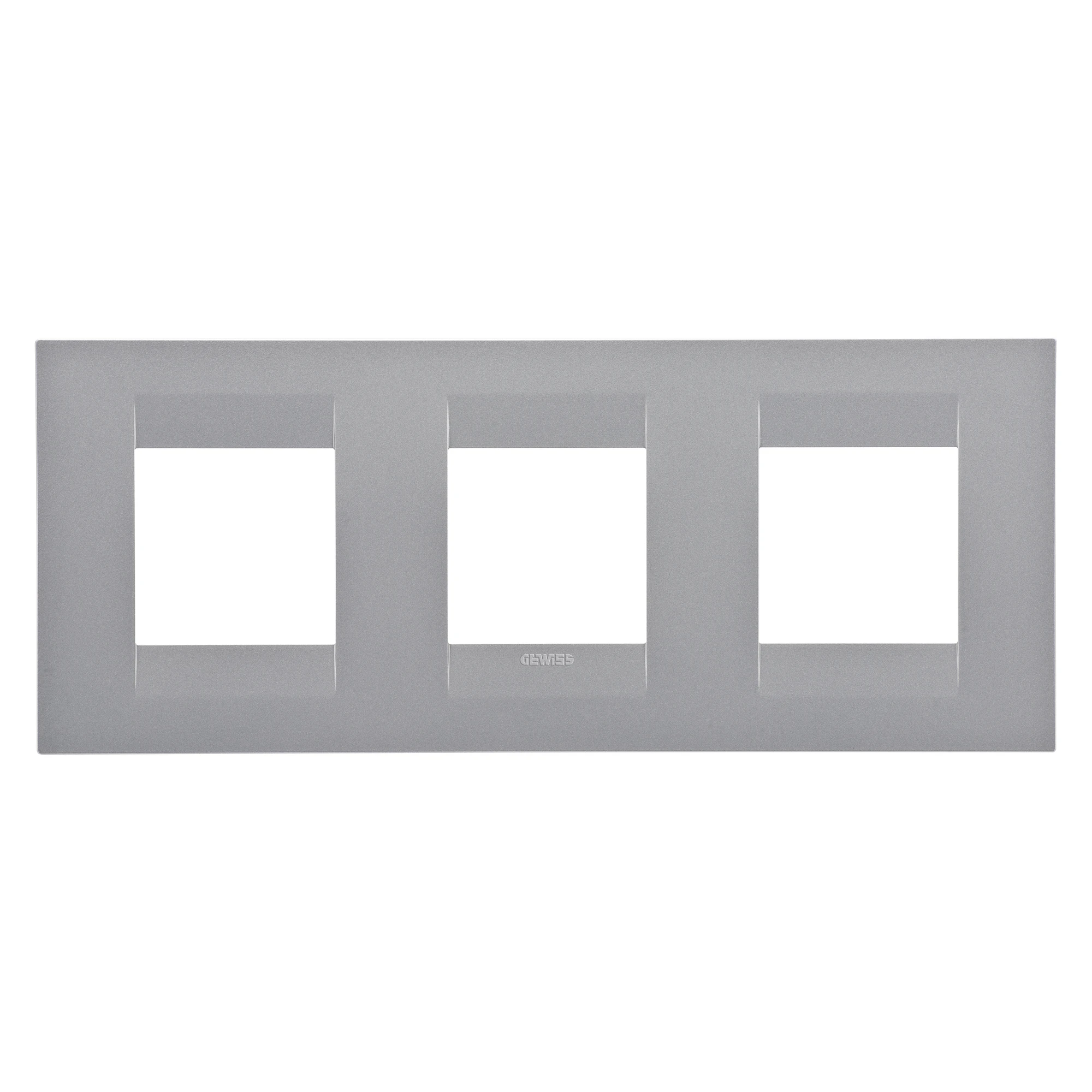 GEWISS GW16426VT GEO INTERNATIONAL PLATE - IN PAINTED TECHNOPOLYMER - 2+2+2 MODULES HORIZONTAL - TITANIUM - CHORUSMART (img_001)