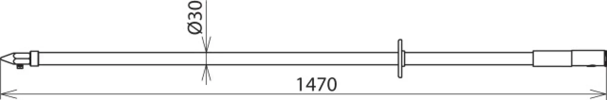 Dehn 758075 Discharge device w.contact electrode L 1470mm w. plug-in coupling (img_002)
