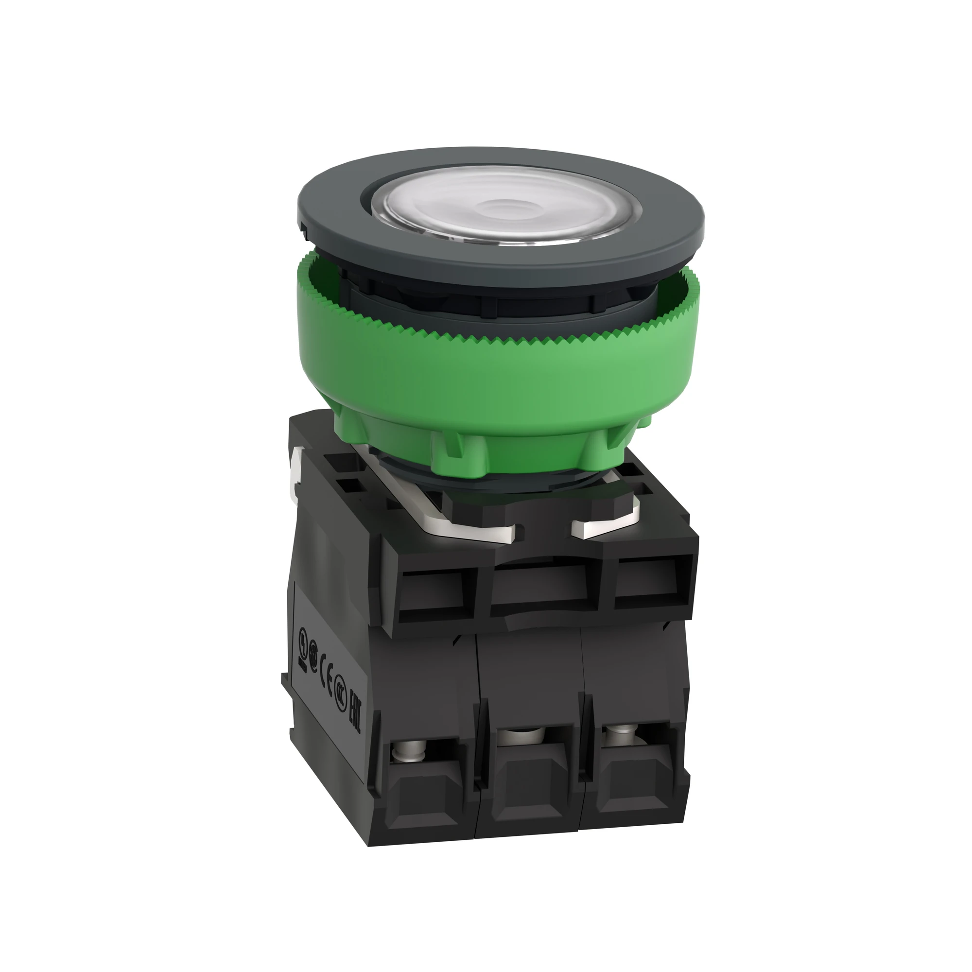 Schneider Electric XB5FW31G5 Illuminated Pushbutton, Harmony XB5F, Plastic, Antimicrobial, White, 30mm, Universal LED, 1NO + 1NC, 110-120V AC (img_005)