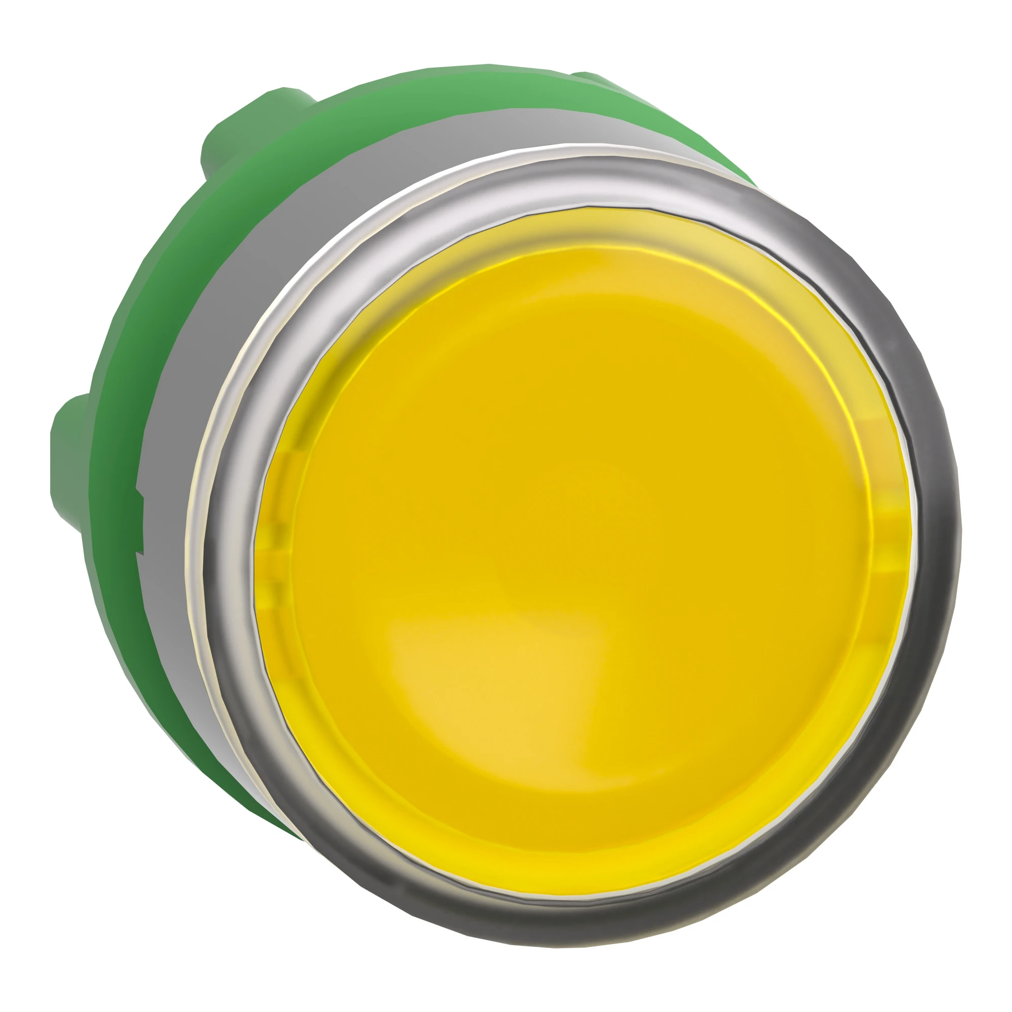 Schneider Electric ZB5AW383C0 Illuminated pushbutton, front element, Harmony XB5, plastic, 22mm, light grey, yellow, for universal LED (img_001)