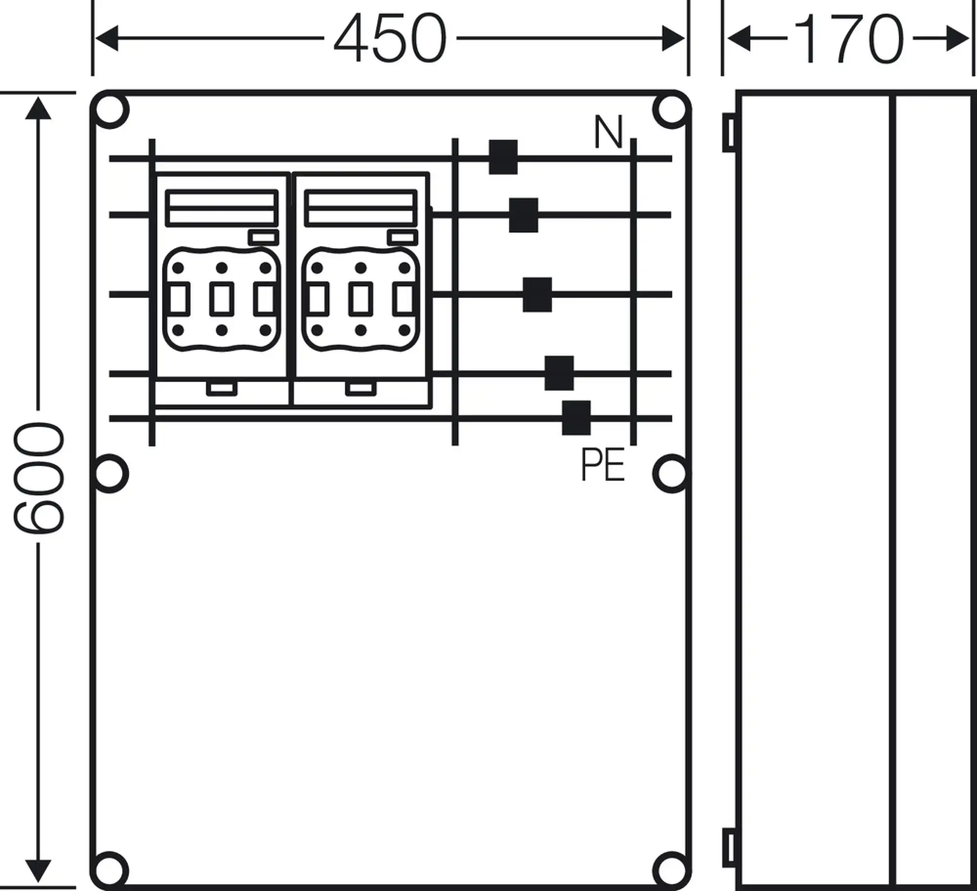 Hensel 20001423 Mi-NH-Sicherungslasttrennschaltergehäuse 2x3x NH00,a. Sammelschiene, 250A,5p. Mi 6621 (img_003)