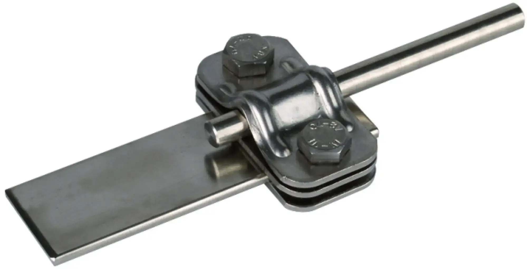 Dehn 459139 UNI disconnecting clamp, StSt with intermediate plate for Rd 8-10/Fl 30mm (img_001) Dehn 459139 UNI disconnecting clamp, StSt with intermediate plate for Rd 8-10/Fl 30mm (img_001)