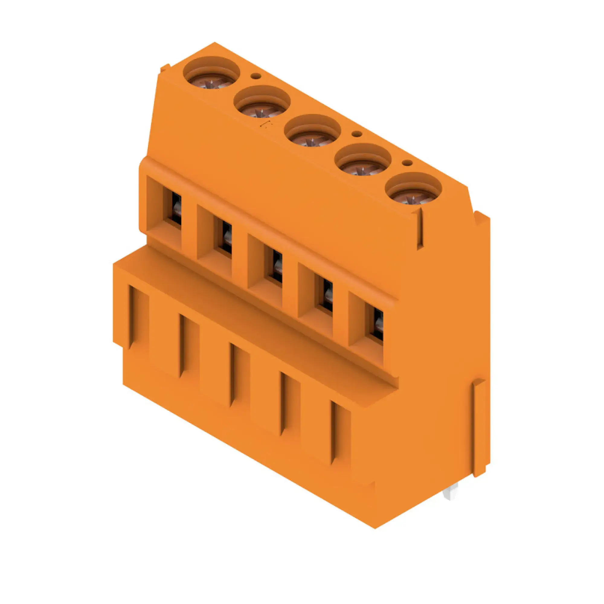 Weidmüller 2027820000 PCB terminal, 320 V, 17.5 A, Pitch in mm: 5.08, 2.5 mm², Number of poles: 5, Clamping yoke connection, THT solder connection, 90°, Box (img_001)